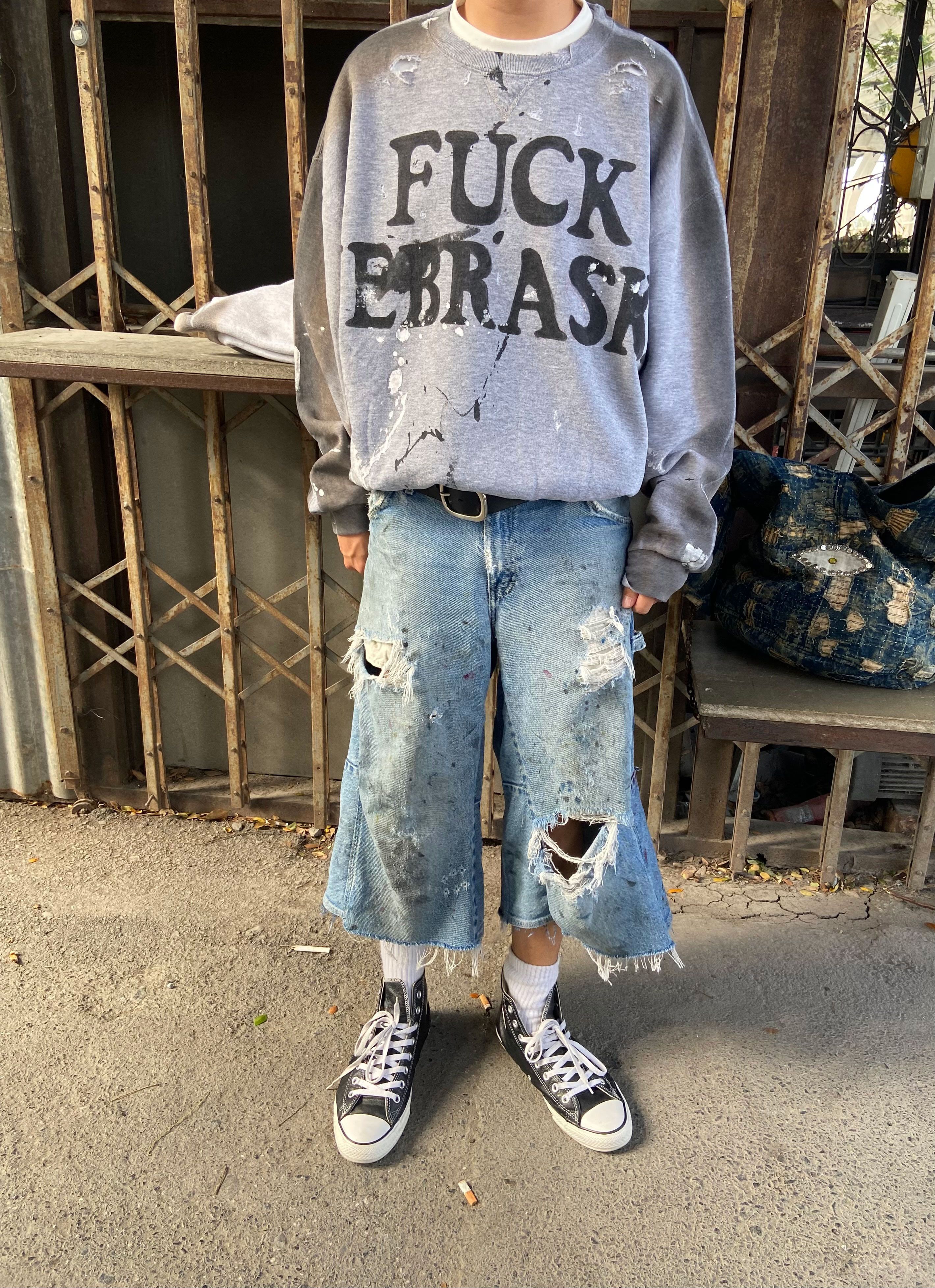 Russell Athletic 90s FUCK NEBRASKA THRASHED Russell Sweatshirt Size US XL / EU 56 / 4 - 3 Thumbnail
