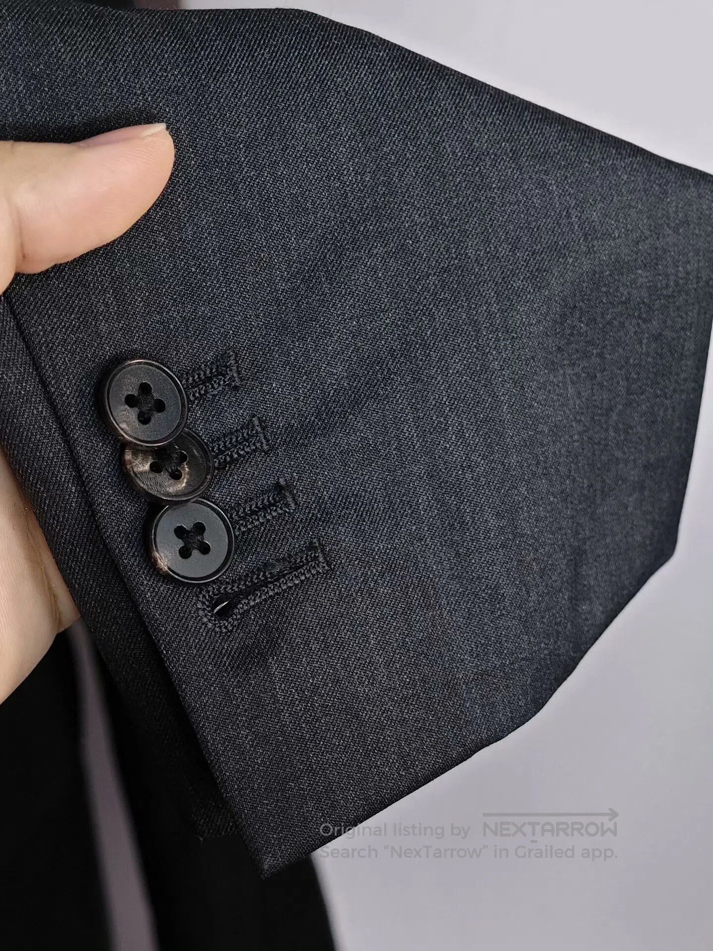 Japanese Brand Italian Gray Wool Blazer with Half-Canvassed Lining. Size US S / EU 44-46 / 1 - 4 Thumbnail