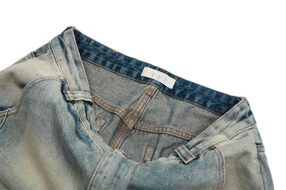 Japanese Brand × Jean Men's casual straight punk distressed washed gradient jeans Size US 32 / EU 48 - 4 Thumbnail