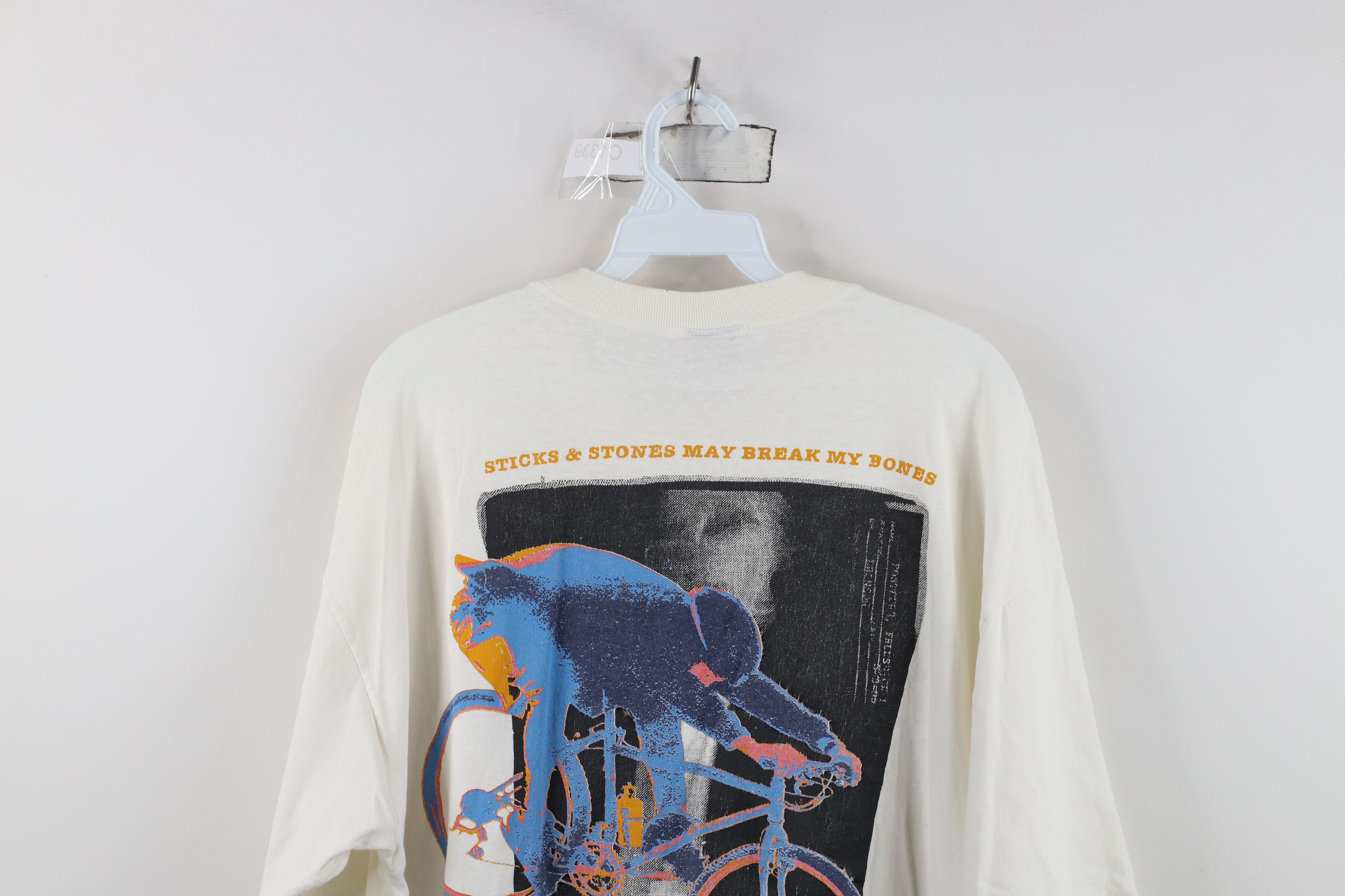 Vintage Vintage 90s In The Danger Zone Mountain Biking T-Shirt White Size US XL / EU 56 / 4 - 14 Thumbnail