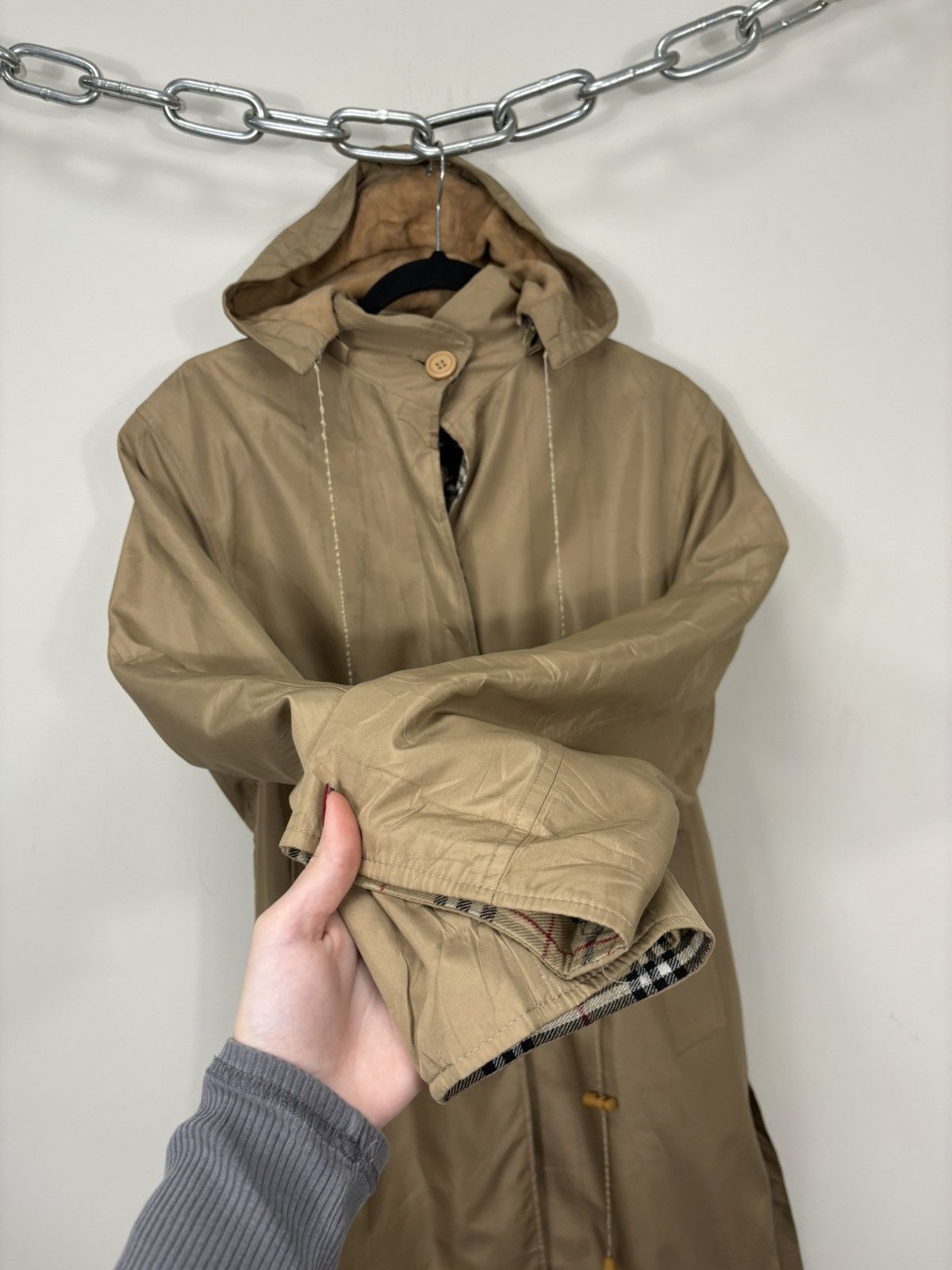 Burberry Vintage Burberry Nova Check Classic Belted Hooded Coat Size US L / EU 52-54 / 3 - 5 Thumbnail
