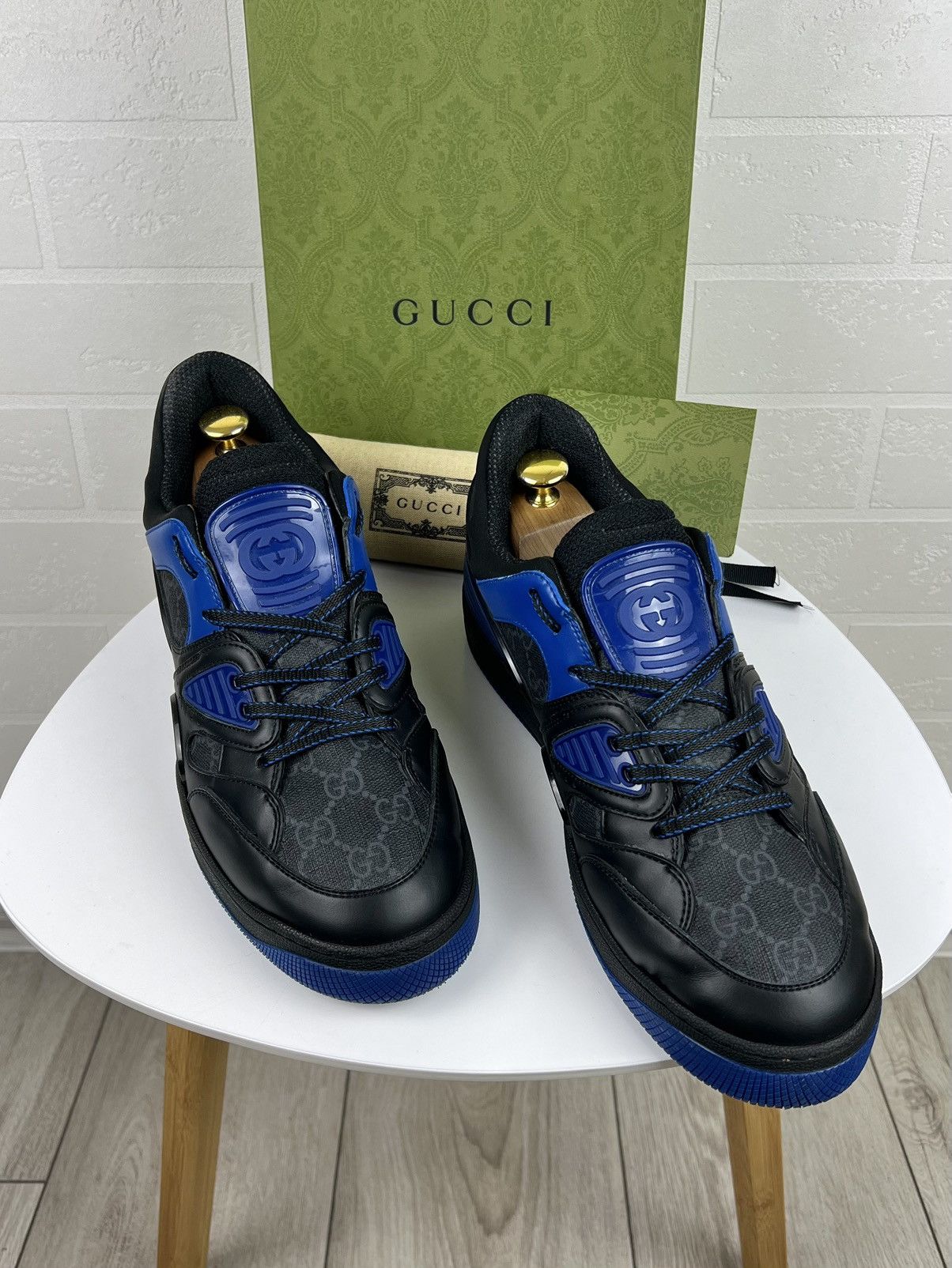 Gucci GUCCI Sneakers Low Top BASKET GG Logo Monogram Canvas Men's Size US 8.5 / EU 41-42 - 1 Thumbnail