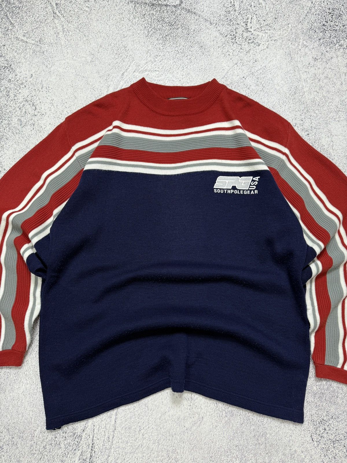 Southpole 🔥Crazy Y2K Vintage Southpole Striped Sweater Oversized Size US XL / EU 56 / 4 - 4 Thumbnail