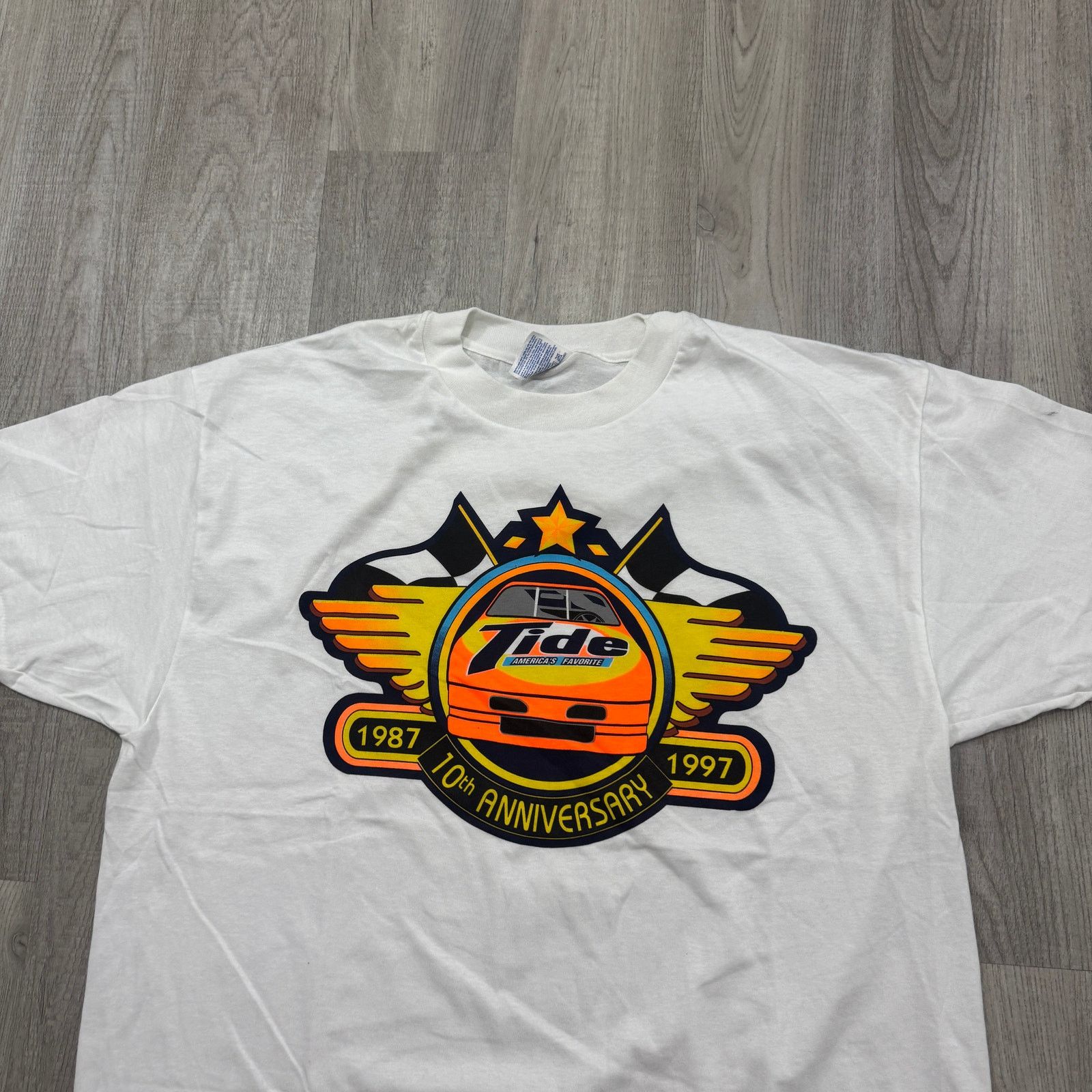 Vintage Vintage Tide Racing Nascar Shirt Men's XL White 90s Graphic Size US XL / EU 56 / 4 - 2 Thumbnail