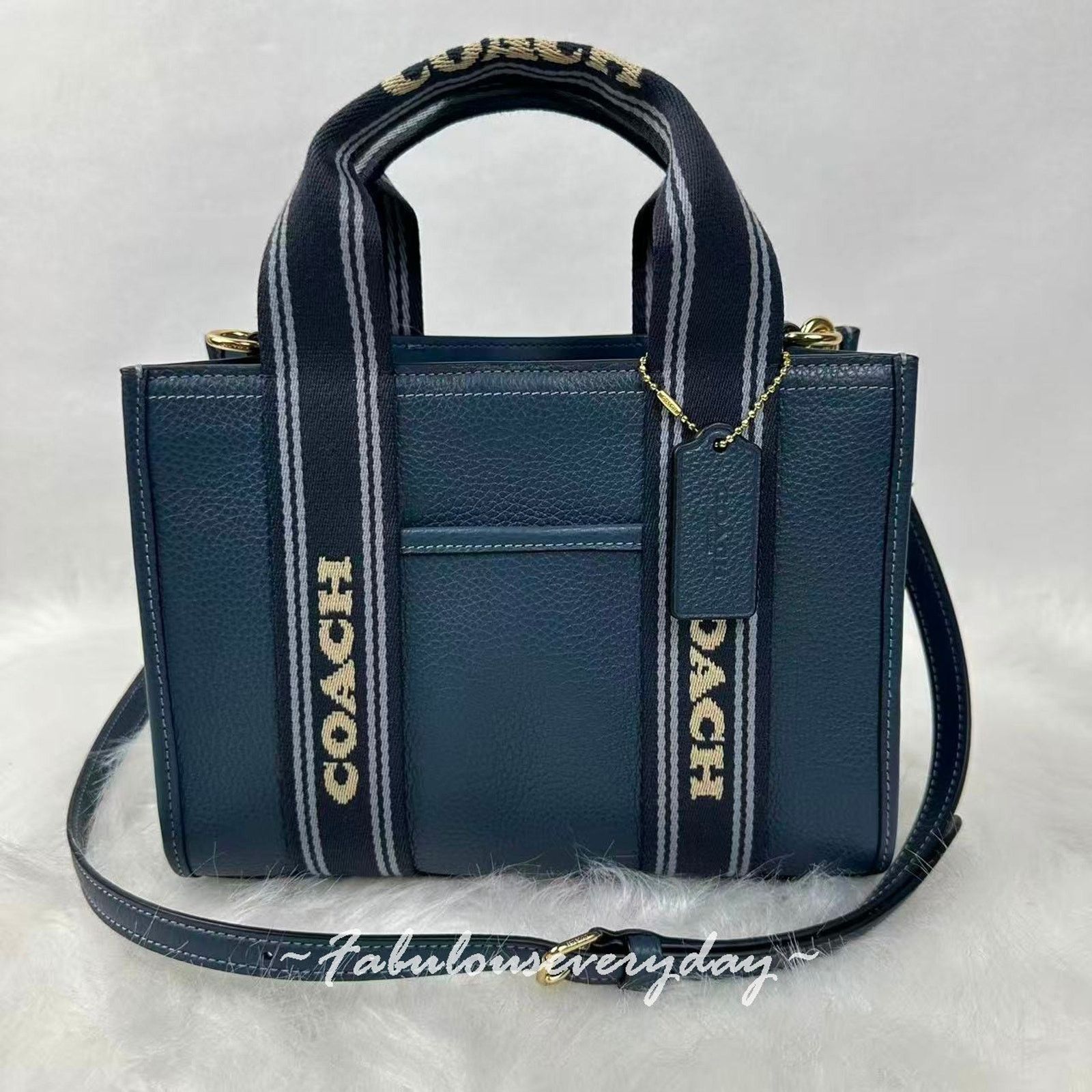 Coach Coach Smith Tote Bag 24 Crossbody Leather/Gold/Denim Multi Size ONE SIZE - 1 Thumbnail