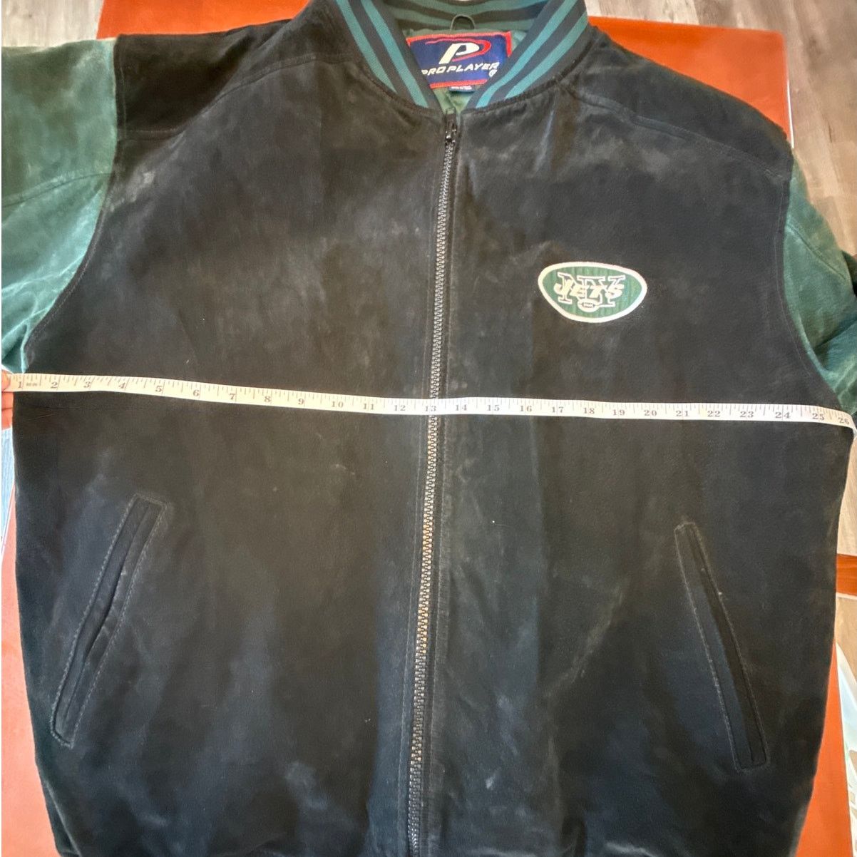 Pro Player Vintage New York Jets Suede Bomber Jacket - Rare Retro NFL Size US XL / EU 56 / 4 - 2 Thumbnail