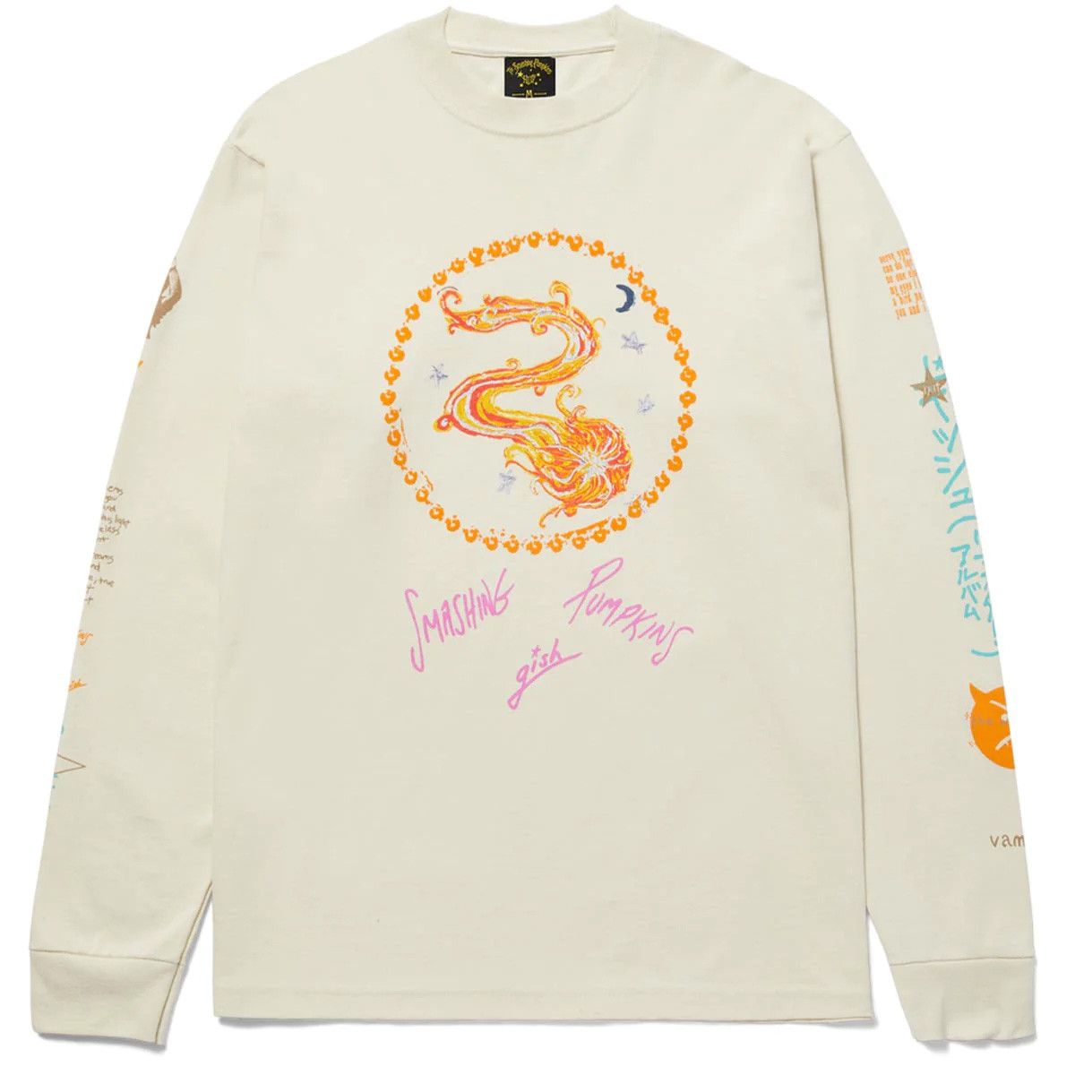 image of Band Tees x Huf Smashing Pumpkins Crush Gish Long Sleeve T-Shirt in Bone, Men's (Size Medium)