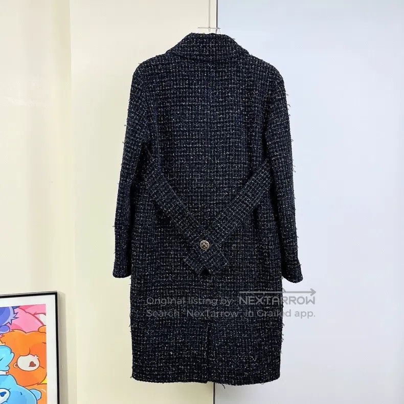 Chanel Chanel 19A Misty Forest Series Double-row Tweed Long Coat Size S / US 4 / IT 40 - 2 Thumbnail