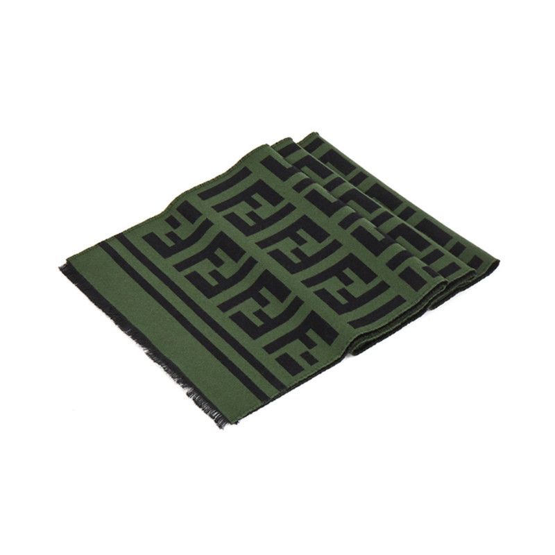 Fendi o1s1wg110426 Size:OS/ Scarf in Dark Green/Black Size ONE SIZE - 2 Thumbnail