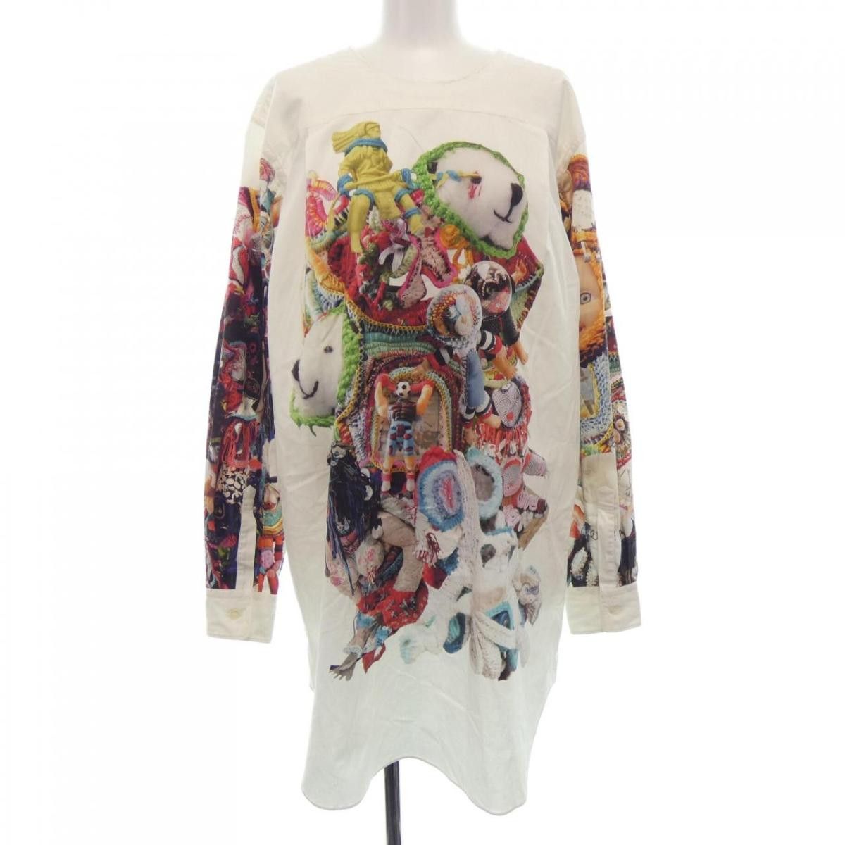 Comme des Garcons Shirt Cotton Allover Pattern Button Long Length White Size US XS / EU 42 / 0 - 1 Thumbnail