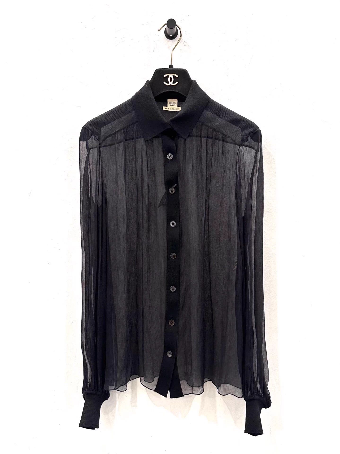 Hermes Hermes women's black silk shirt jacket 36 new Size XS / US 0-2 / IT 36-38 - 1 Thumbnail