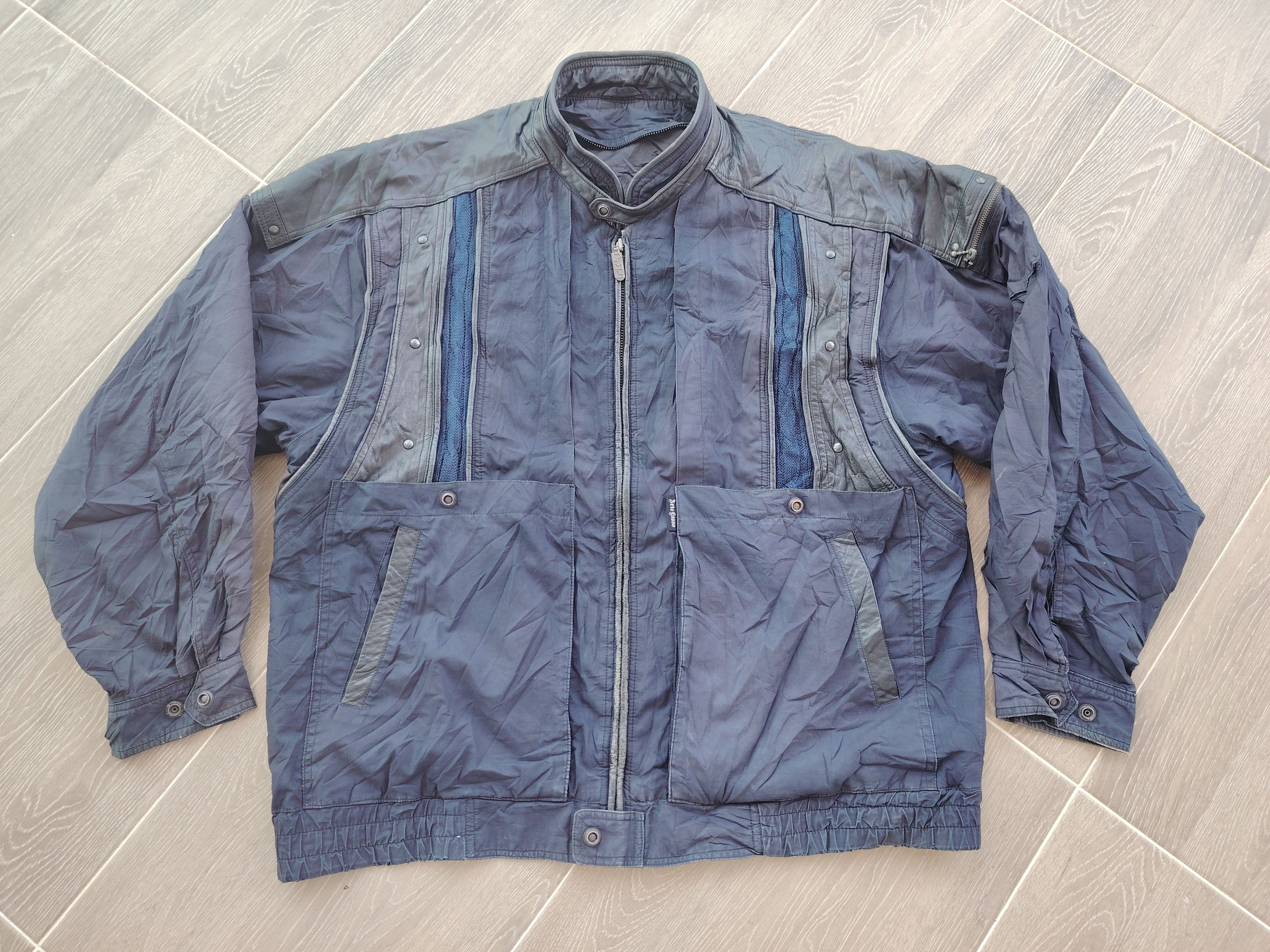 Designer × Vintage Vintage Arte Lusso PVC Leather Strip Zipper Rider Jacket Size US M / EU 48-50 / 2 - 2 Thumbnail