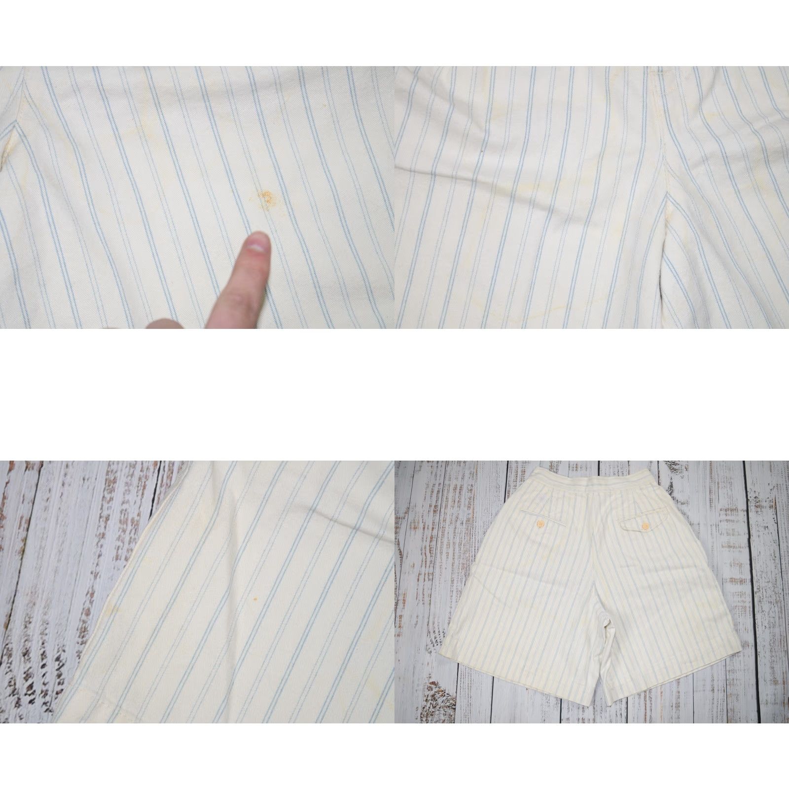 Calvin Klein Vintage Calvin Klein Women's Shorts 1990s High Waist Denim Striped Yachting Italy Size 4 Size 27" / US 4 / IT 40 - 8 Thumbnail
