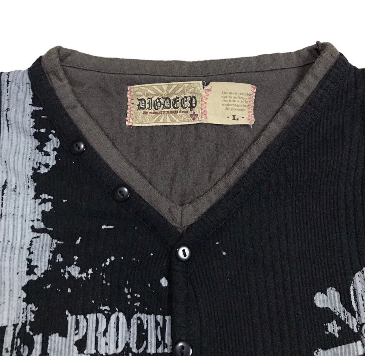 14th Addiction × Japanese Brand × Le Grande Bleu (L.G.B.) 2000's Dig Deep Thermal Poem Skull DoubleLayer Size US S / EU 44-46 / 1 - 6 Thumbnail