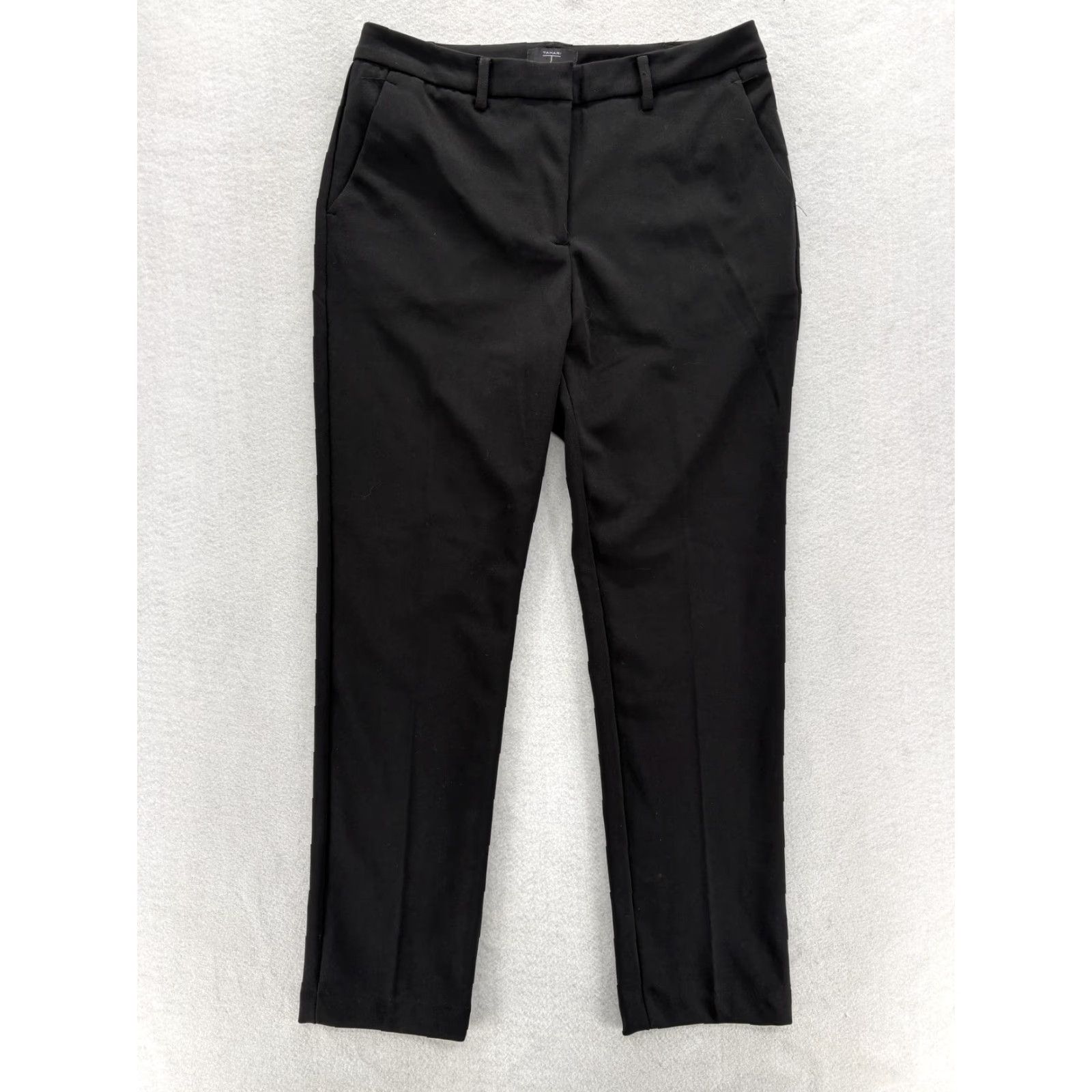 Vintage Tahari Dress Pants Womens 8 Black Slim Straight Leg Stretch Office Work Career Size 30" / US 8 / IT 44 - 2 Thumbnail