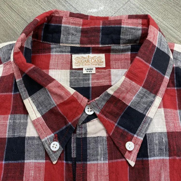 Sugar Cane Sugar Cane Half Button plaid Shirts Size US L / EU 52-54 / 3 - 5 Thumbnail