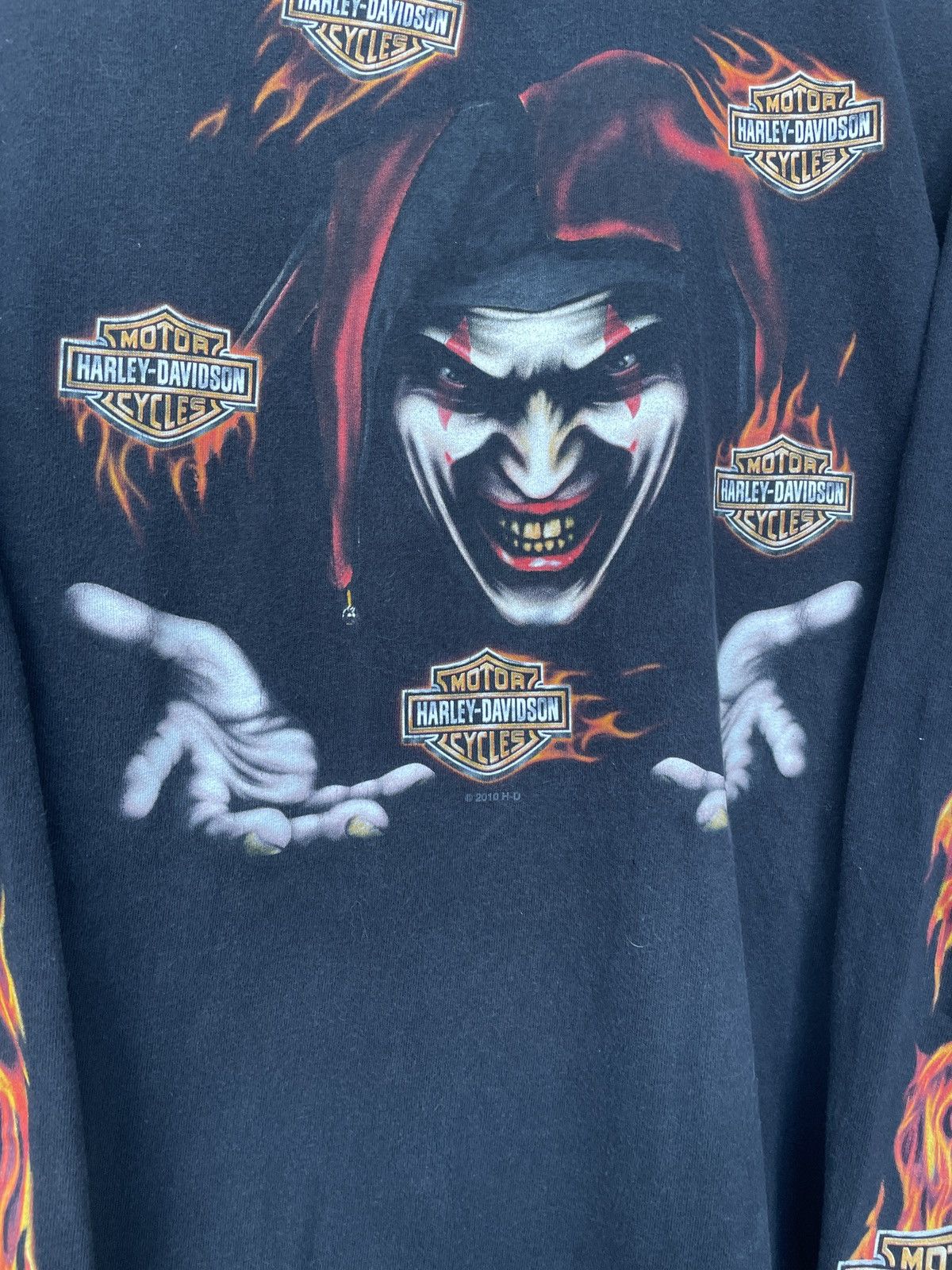 Harley Davidson Harley Davidson Clown Flaming Long Sleeve Size US XL / EU 56 / 4 - 8 Thumbnail