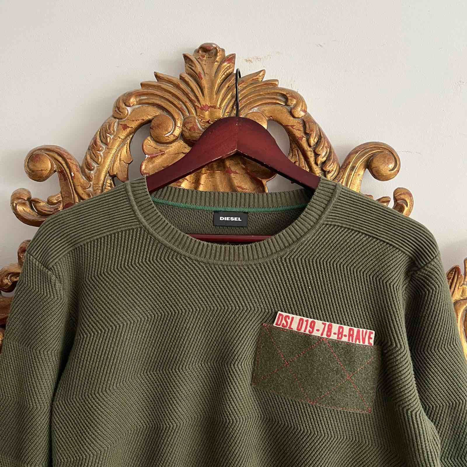 Diesel Vintage Diesel military style knitting sweater sweatshirt Size US L / EU 52-54 / 3 - 3 Thumbnail