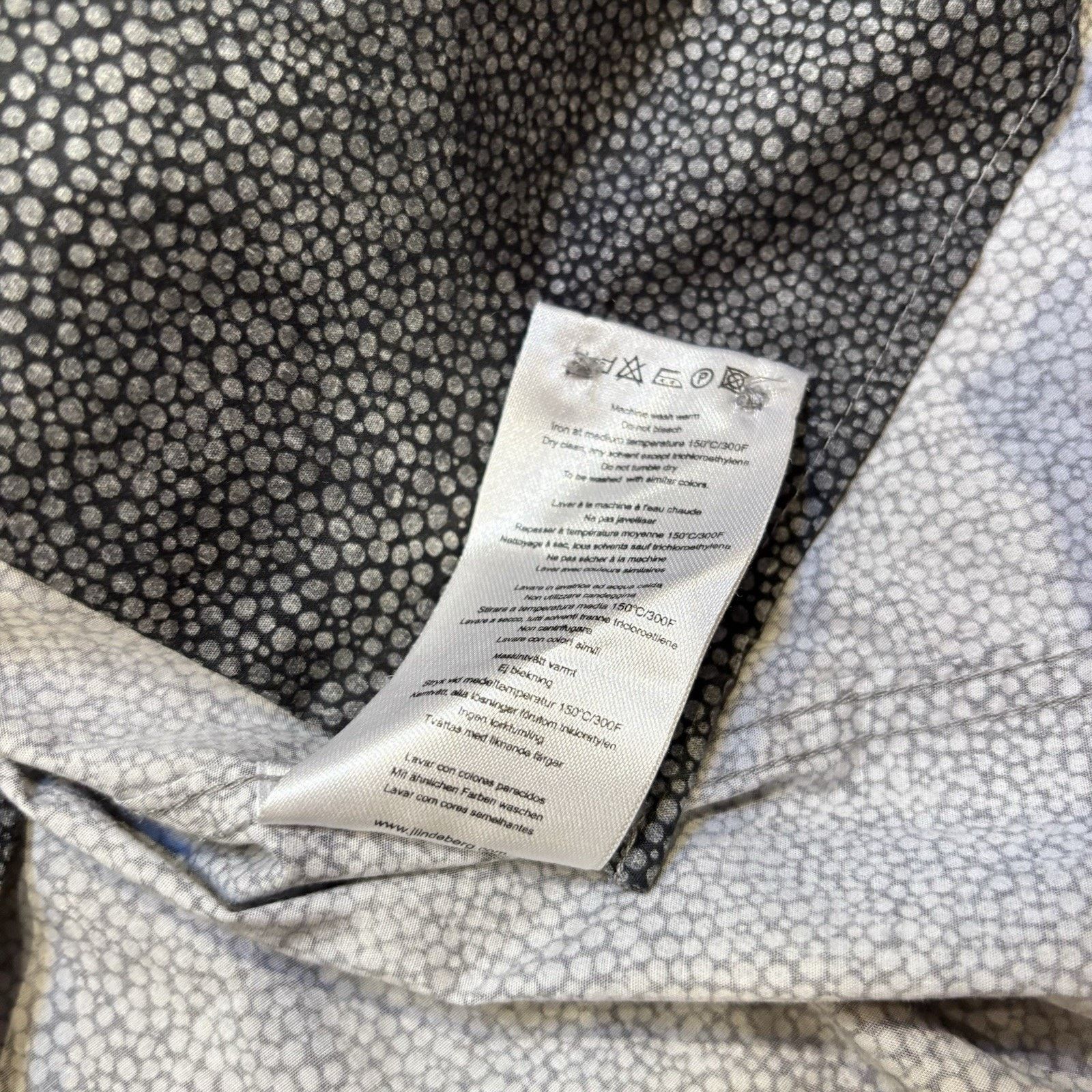 J.Lindeberg J. Lindeberg Gray Shirt Stretch Large Abstract Dots Size US L / EU 52-54 / 3 - 5 Thumbnail