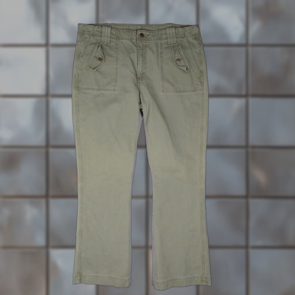 Levi's Levis Women's Pants 14 Medium Green Canvas Bootcut Mid Rise Casual Workwear 36x31 Size 36" / US 14 / IT 50 - 1 Thumbnail