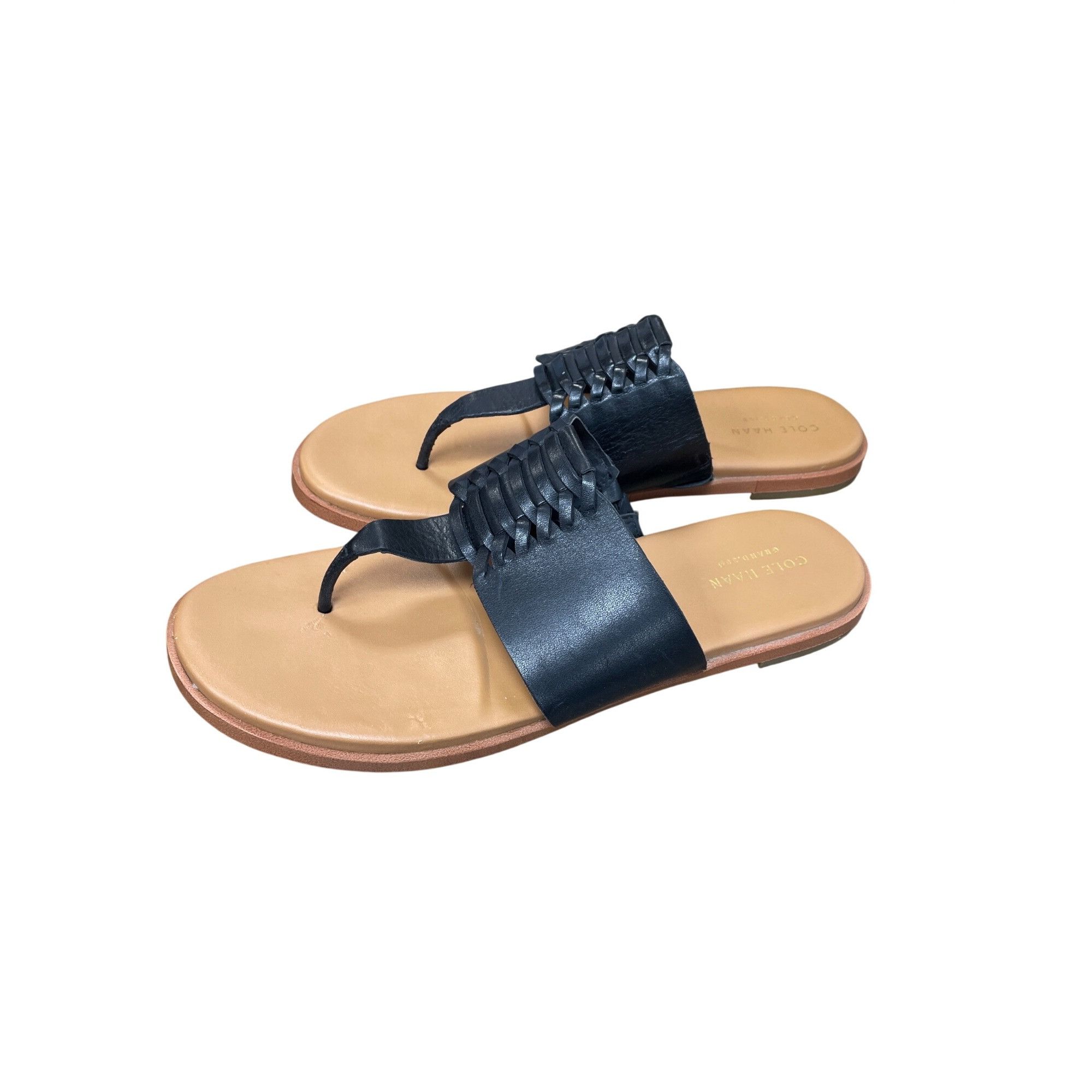 Cole Haan Cole Haan wms black peep thong slip on sandals sz 8.5B SKU 9 Size US 8.5 / IT 38.5 - 4 Thumbnail