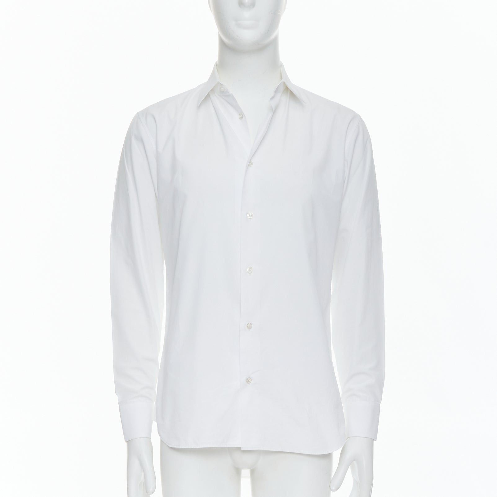 Dior DIOR white 100% cotton shoulder darts plain dress shirt EU39 M Size US M / EU 48-50 / 2 - 1 Thumbnail