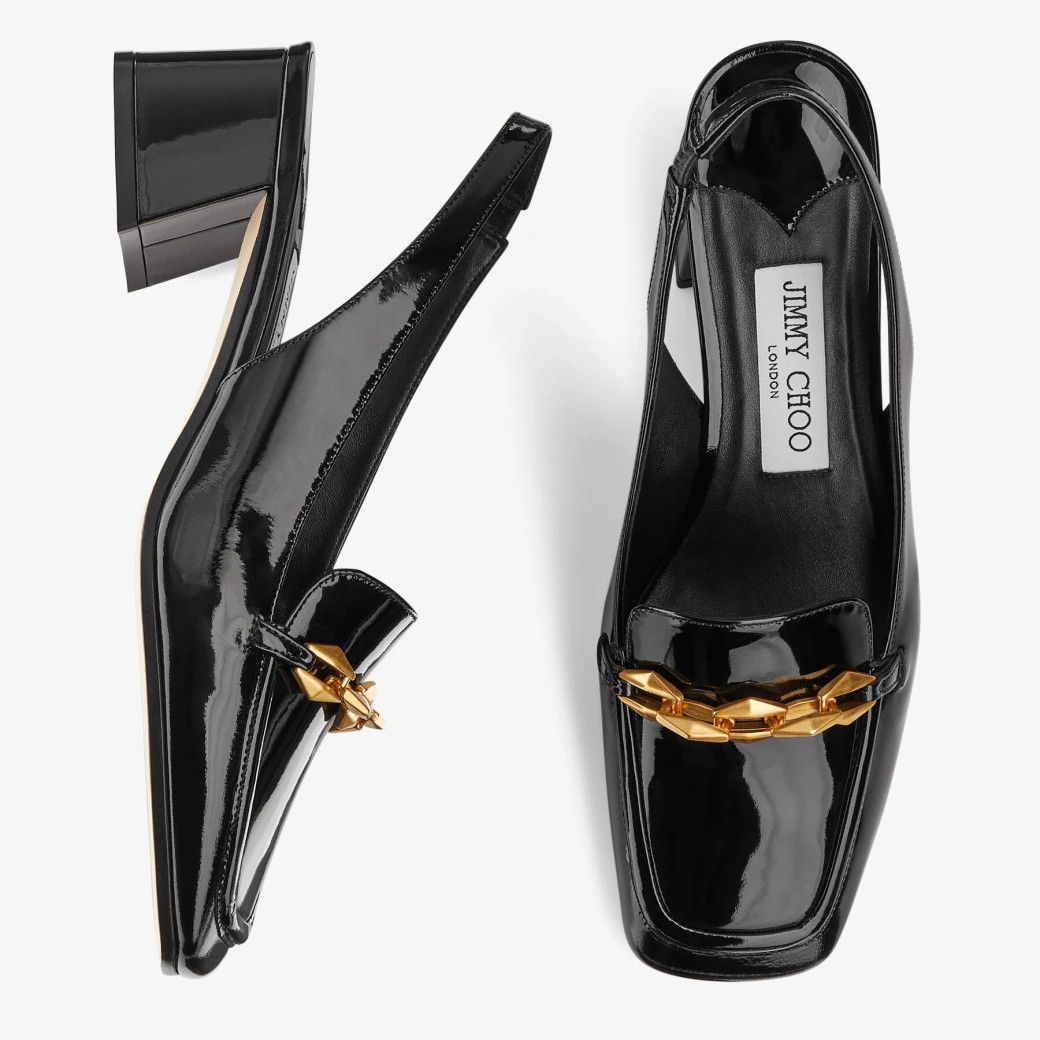 Jimmy Choo o1s22i1n1024 Tilda 45 Slingback Pumps in Black Size US 7 / IT 37 - 5 Thumbnail