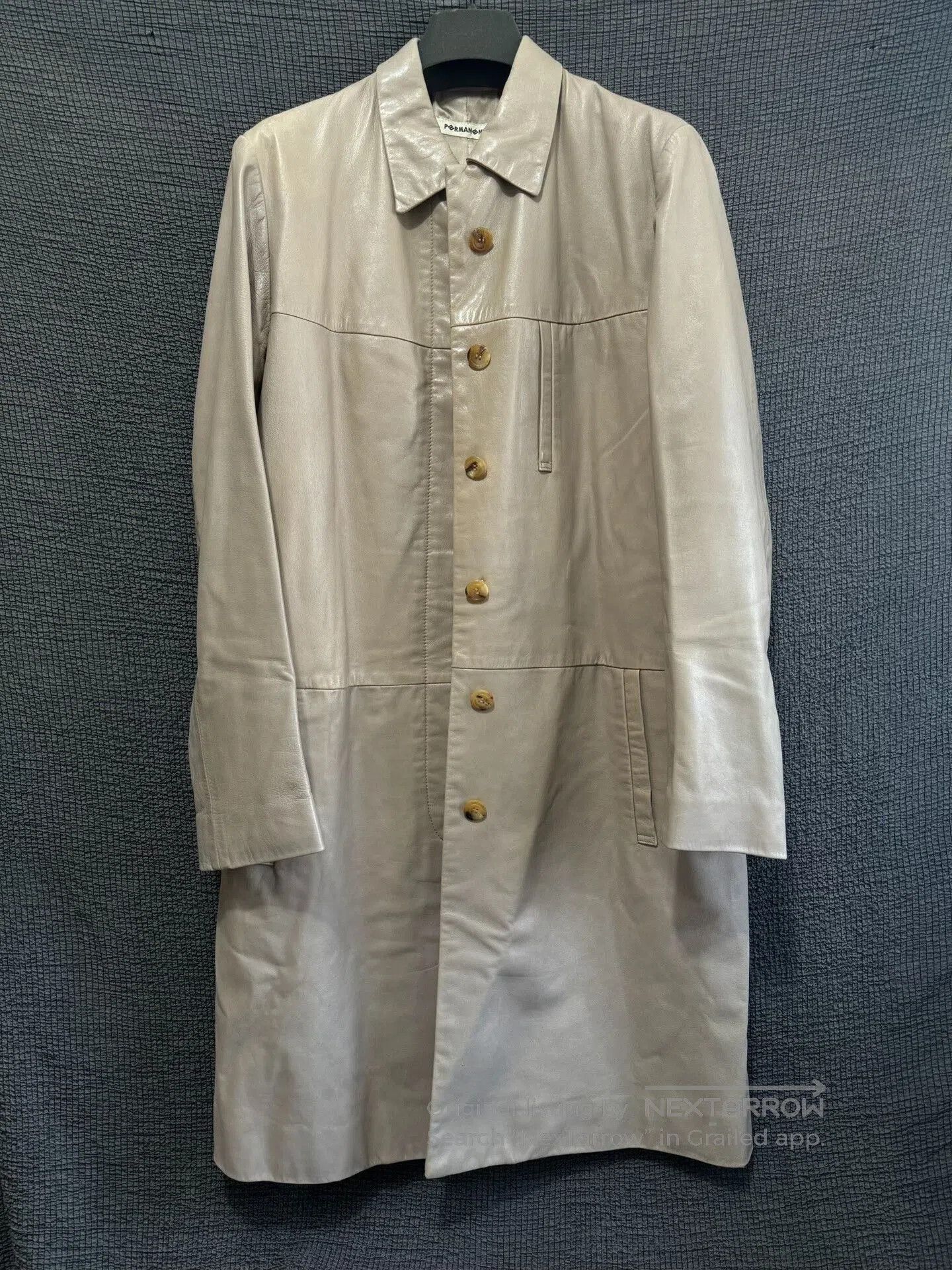 Issey Miyake Early Permanente Leather Coat.