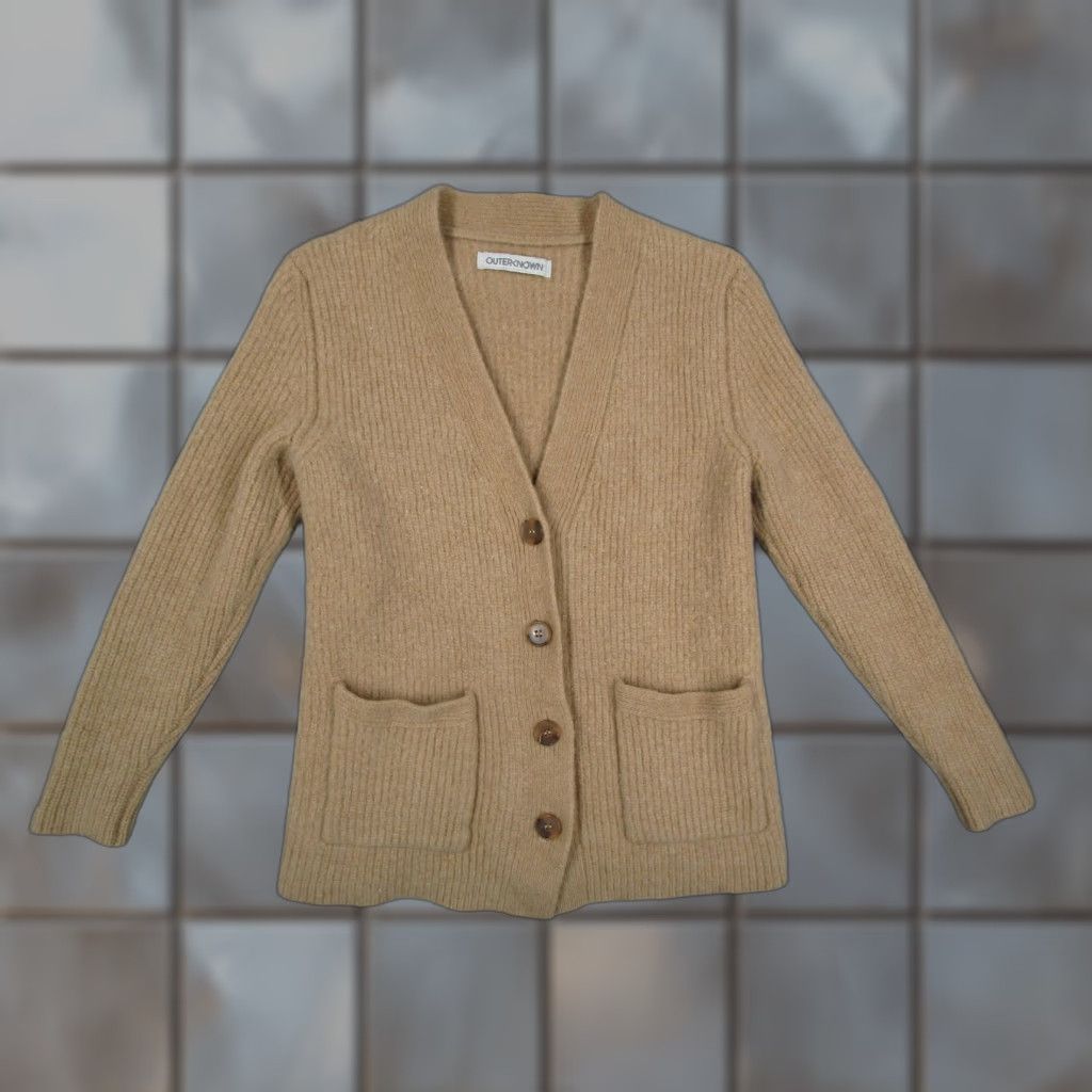 Outerknown Outerknown Cardigan Womens XS Beige 100% Merino Wool Button Ribbed Knit V-Neck Raglan Sleeve Size XS / US 0-2 / IT 36-38 - 1 Thumbnail