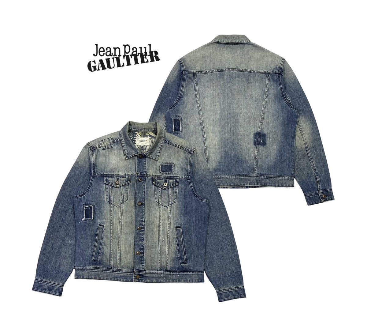 Jean Paul Gaultier Jean Paul Glaultier Distressed Denim Jacket Size US XL / EU 56 / 4 - 1 Thumbnail