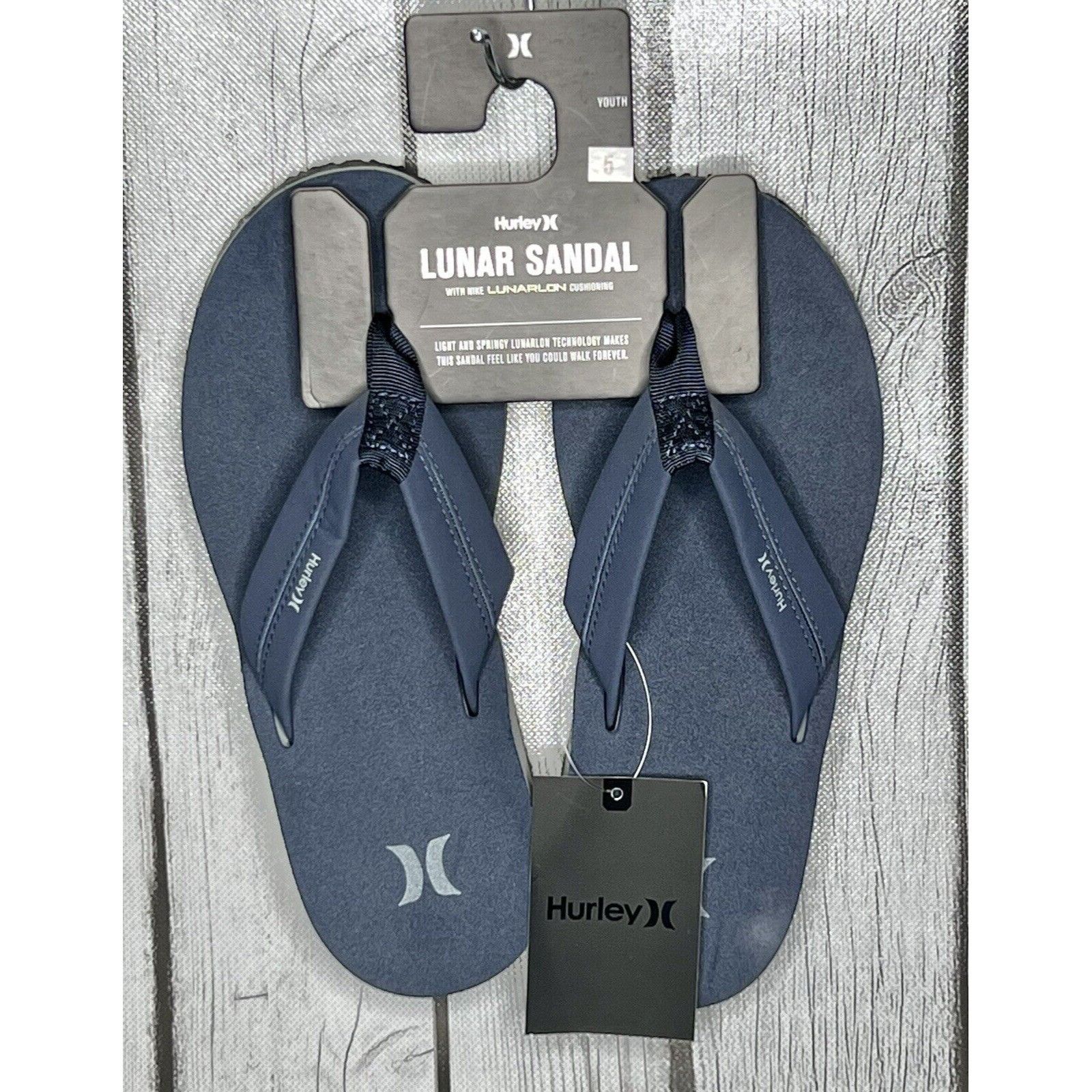 Hurley Size 5y - Hurley Lunar Sandal With Nike Lunarlon Cushioning Size US 5 / EU 37 - 1 Thumbnail