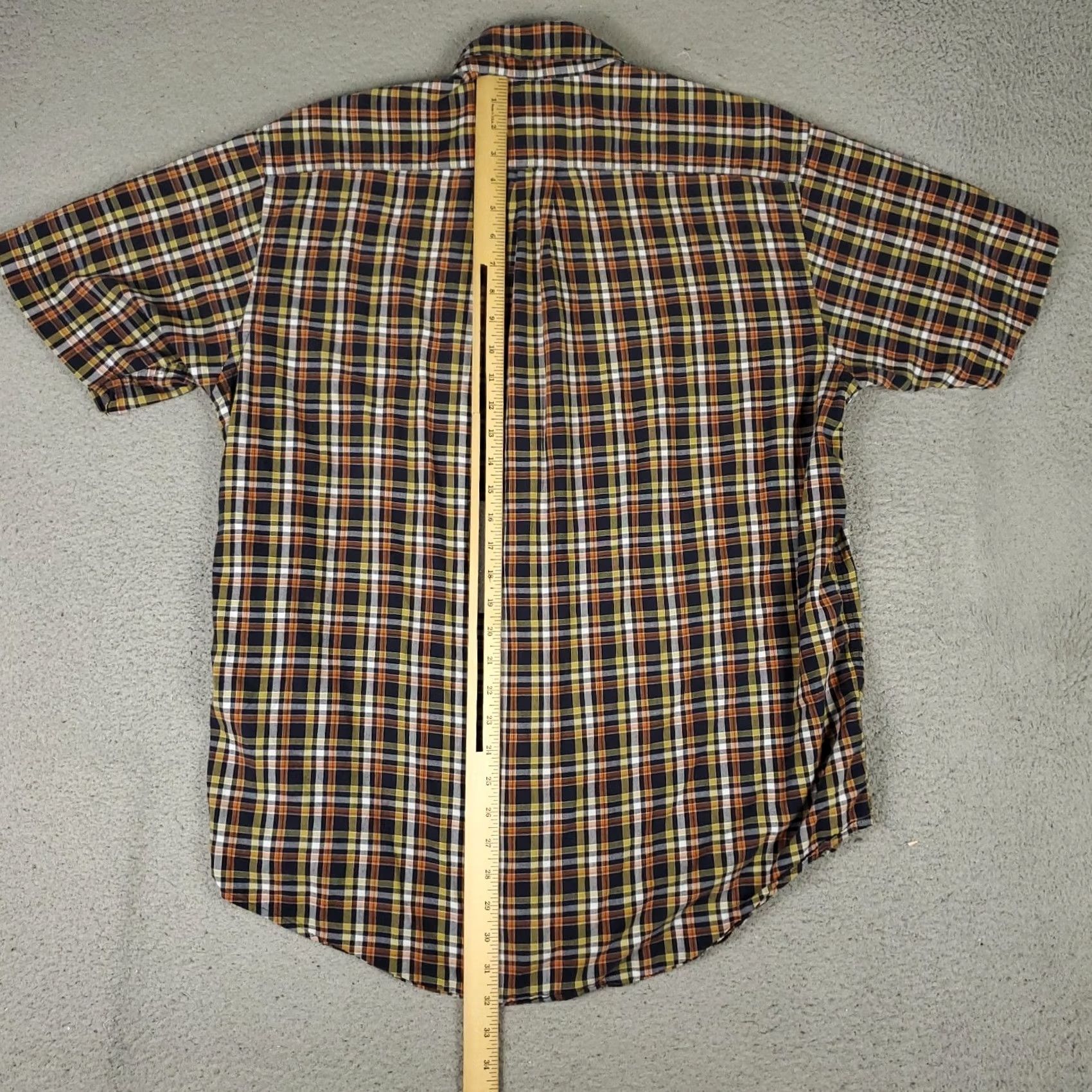 Brooks Brothers Brooks Brothers Shirt Mens Large Orange Blue Plaid Casual Button Up Short Sleeve Shirt Size US L / EU 52-54 / 3 - 3 Thumbnail