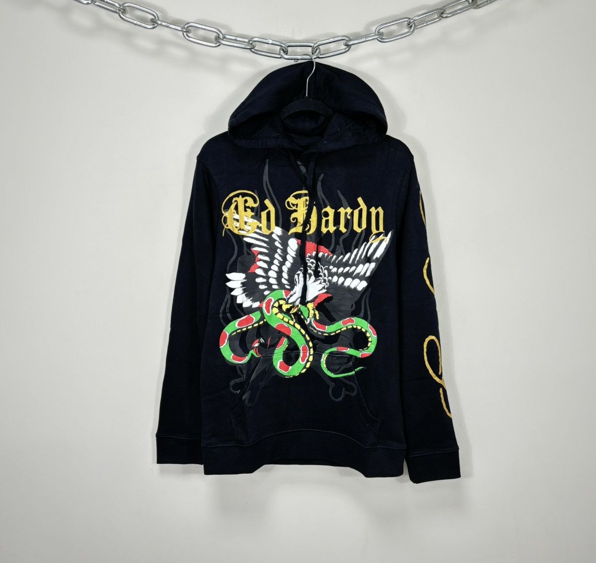 Christian Audigier Ed Hardy Big Snake Logo Y2K Hype NEW Black Hoodie Size US S / EU 44-46 / 1 - 1 Thumbnail