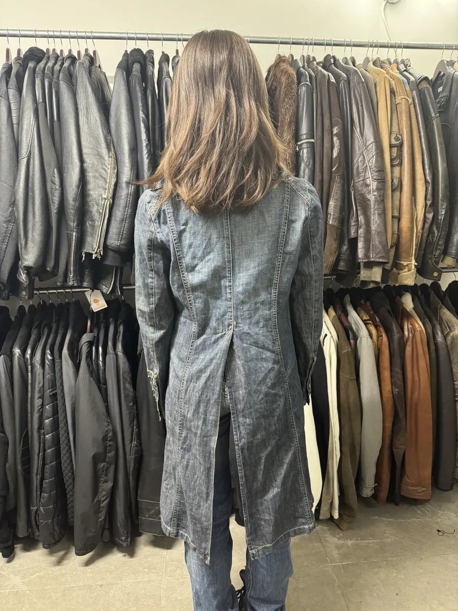 Vintage FW2002 Plein Sud Asymmetrical Buttoned Long Denim Jacket Size M / US 6-8 / IT 42-44 - 10 Thumbnail