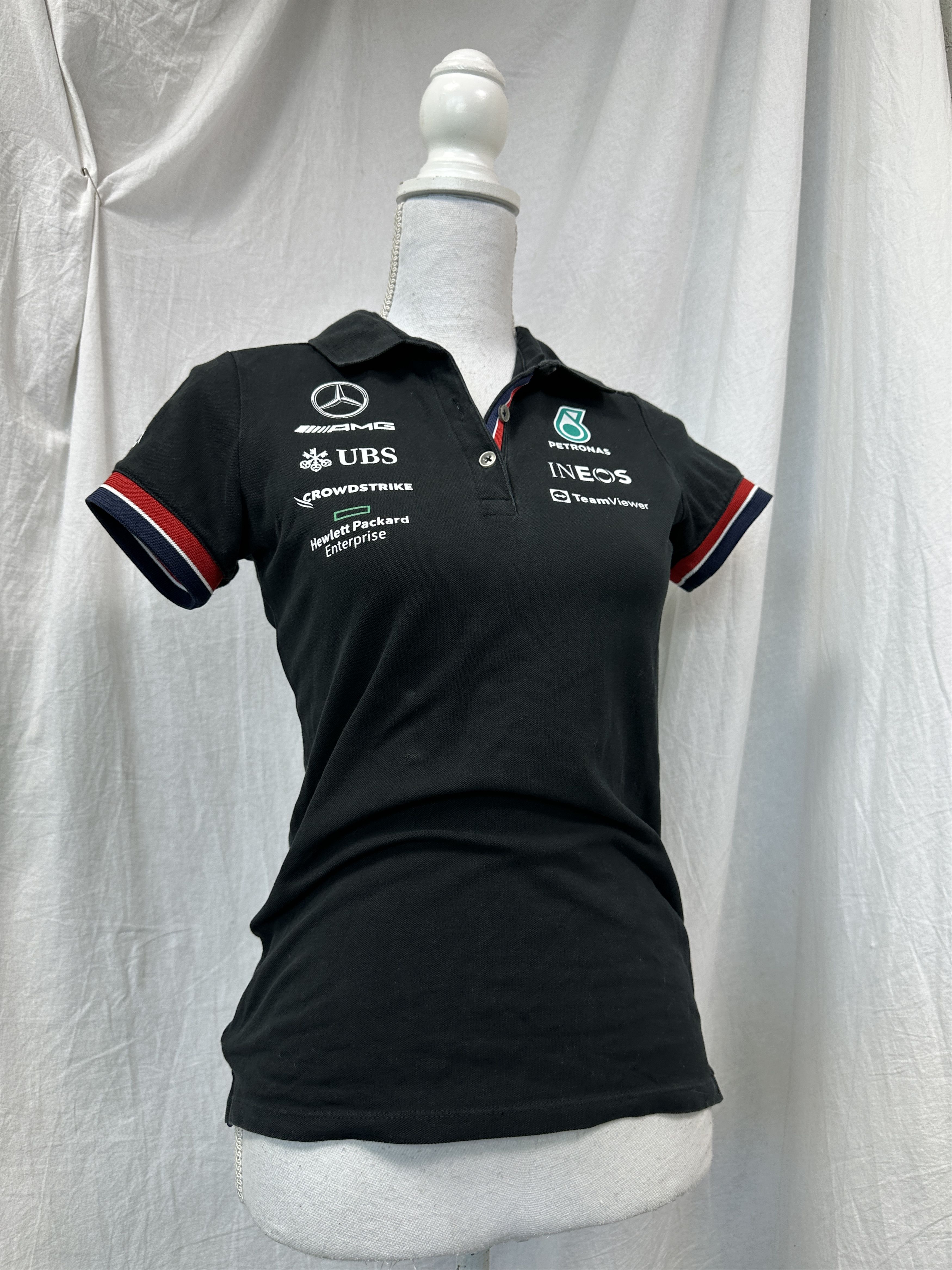 Mercedes-Benz Vintage Moto Streetwear Petronas Mercedes F1 Polo T-shirt Size XS / US 0-2 / IT 36-38 - 1 Thumbnail