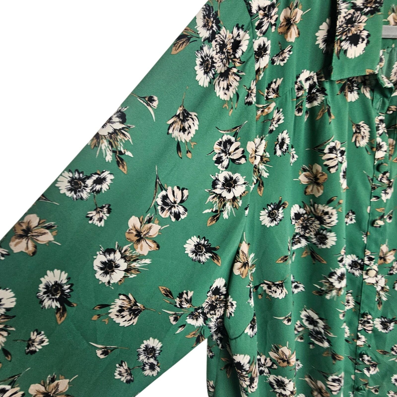 Corridor Torrid Madison Georgette Green Floral Blouse Plus Size 3X Size 3XL / US 20-22 - 5 Thumbnail