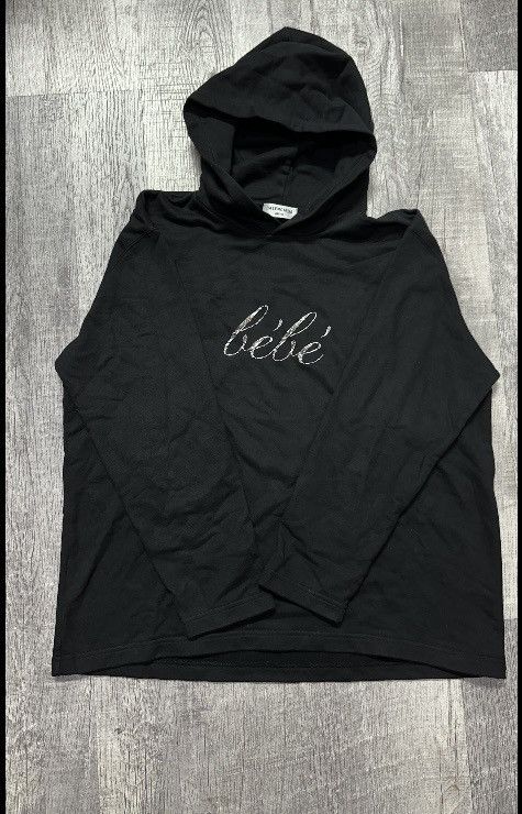 image of Balenciaga Black Bebe Crop Fit Hoodie, Men's (Size XL)