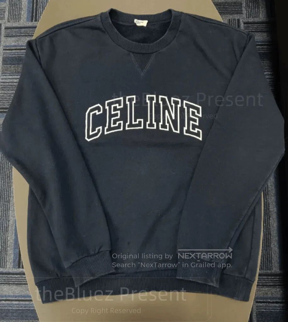 Celine celine classic logo crew neck sweatshirt blue. Size US L / EU 52-54 / 3 - 1 Thumbnail