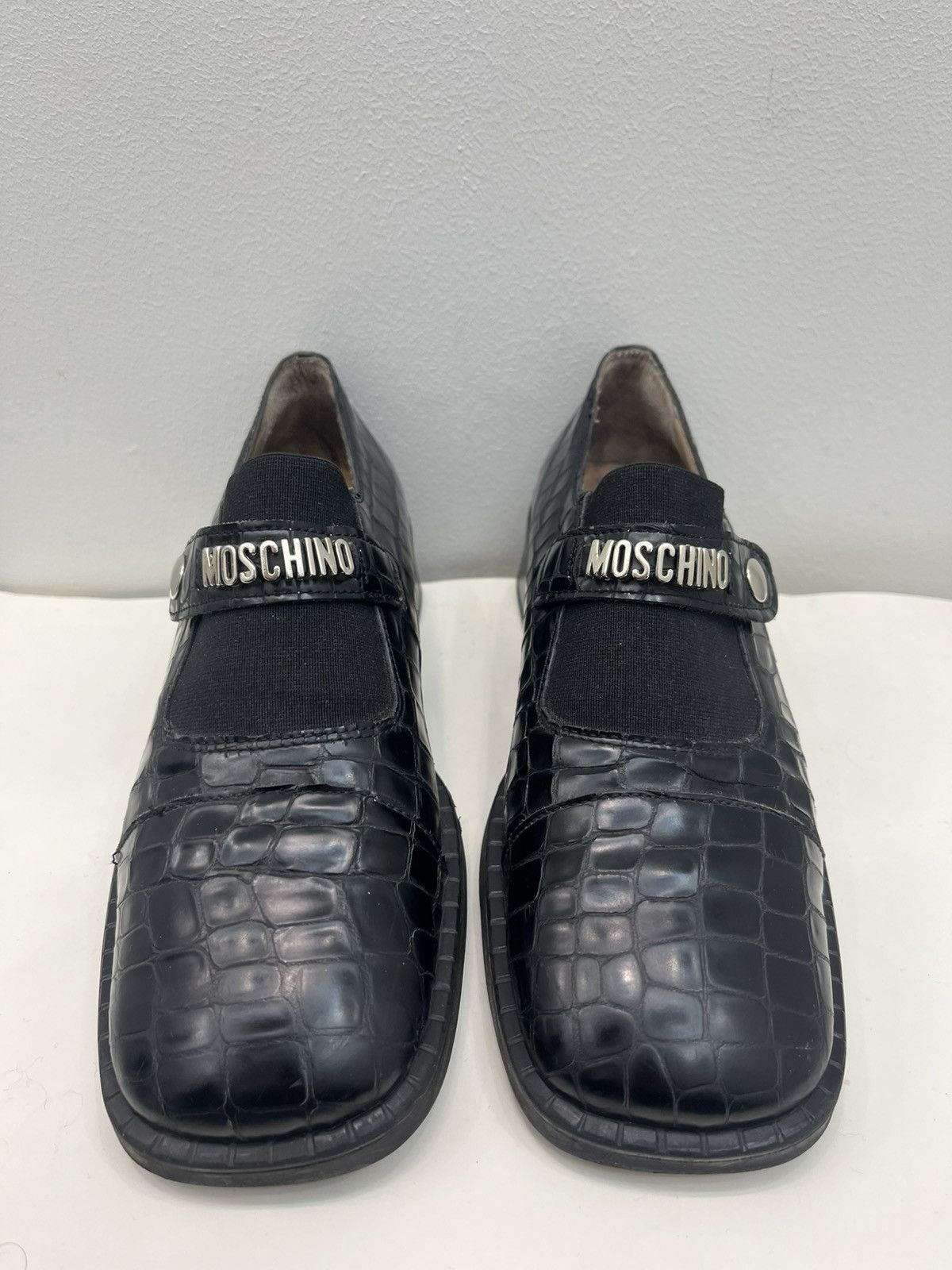 Moschino Moschino Movable Logo Chunky Platform Slip On Loafers Size US 7 / IT 37 - 2 Thumbnail