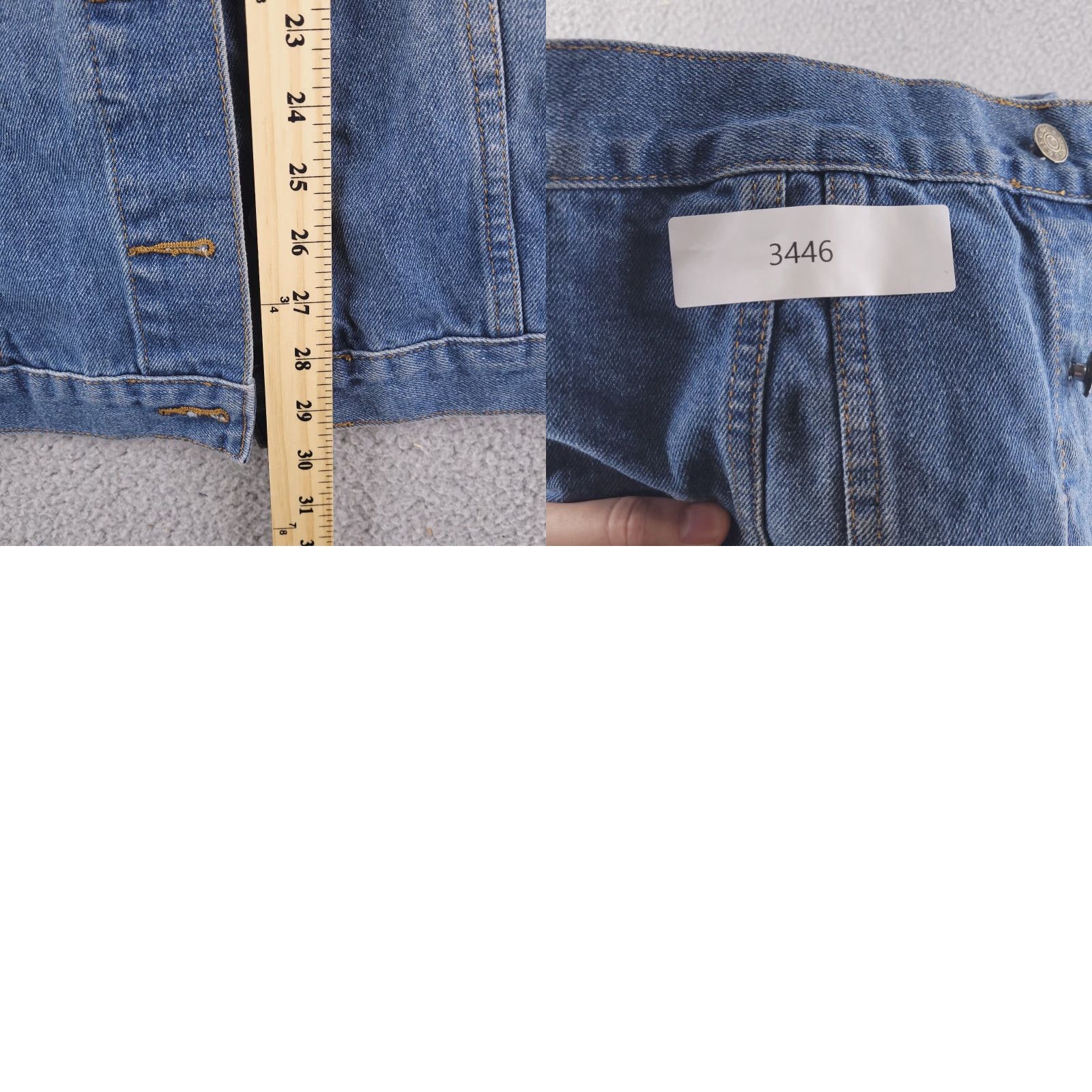 Boohoo Boohoo Denim Jacket Womens 12 Blue Distressed Grunge Long Jacket Cotton Denim Bomber Solid 12 Womens Size 34" / US 12 / IT 48 - 8 Thumbnail