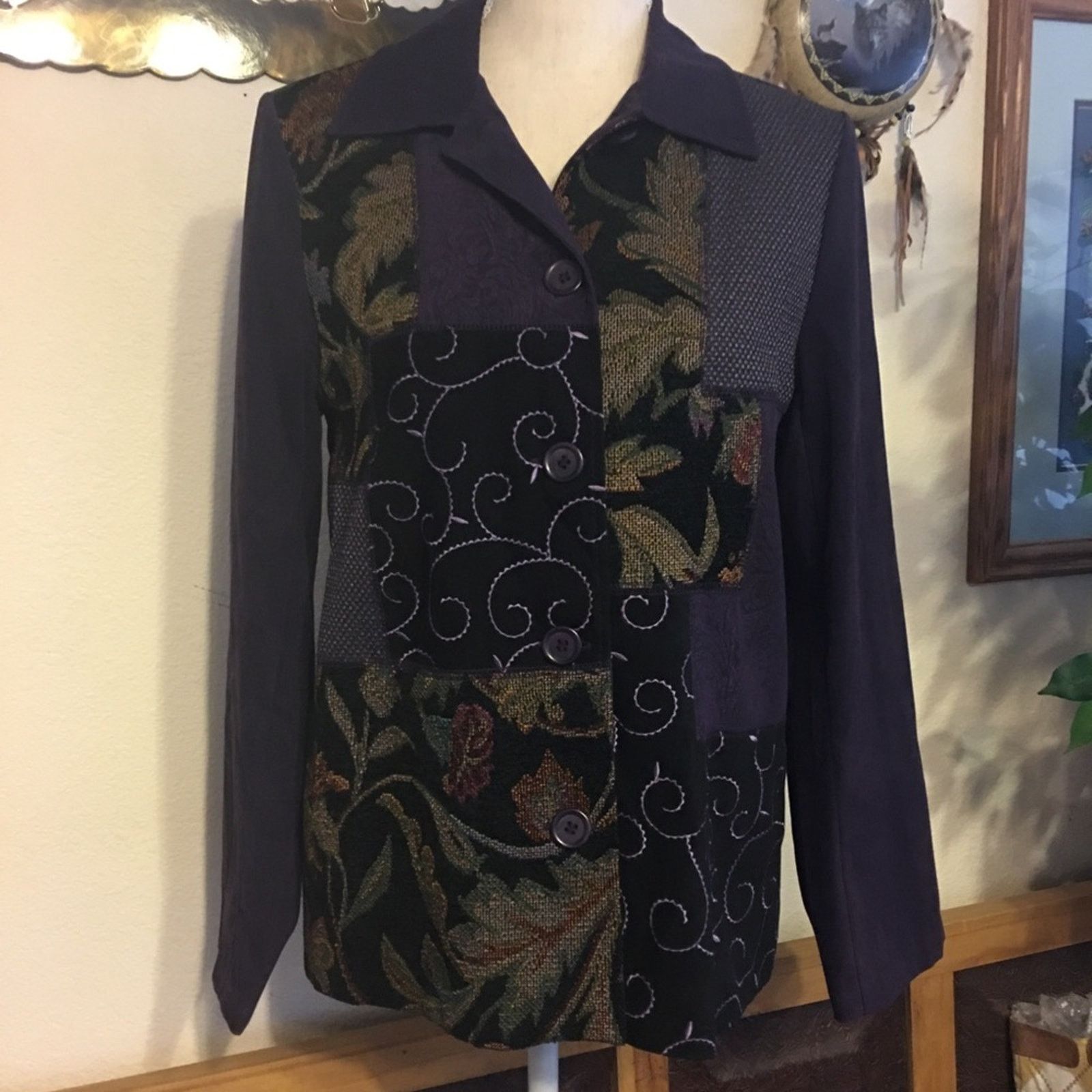 Vintage Vintage 90s Notations patchwork jacket & pant set Size S / US 4 / IT 40 - 2 Thumbnail