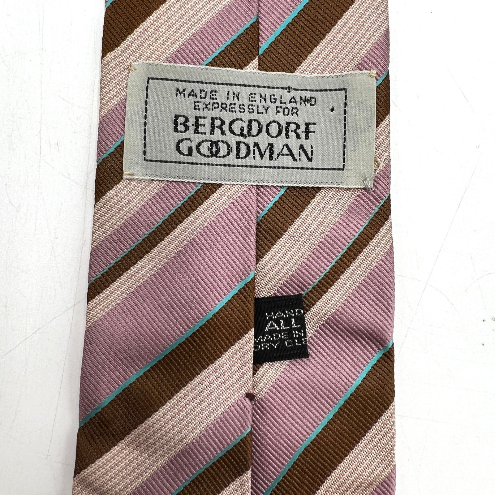 Bergdorf Goodman Bergdorf Goodman Silk TIe Stripes Lavender Brown Vintage Size ONE SIZE - 3 Thumbnail