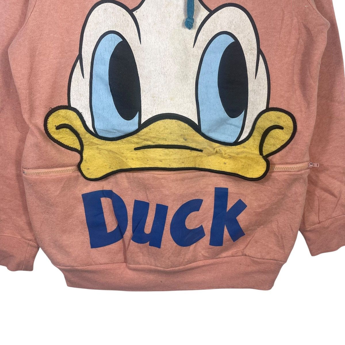 Disney Vintage Donald Duck Big Face Hoodie Pink Cartoon Fleece Size M / US 6-8 / IT 42-44 - 5 Thumbnail