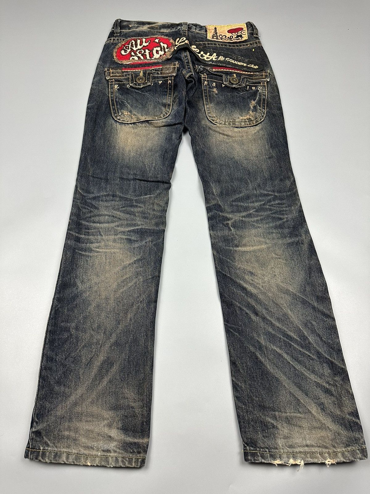 If Six Was Nine × Le Grande Bleu (L.G.B.) Lolita Parisien Embroidered Whiskered Denim Size US 29 - 4 Thumbnail