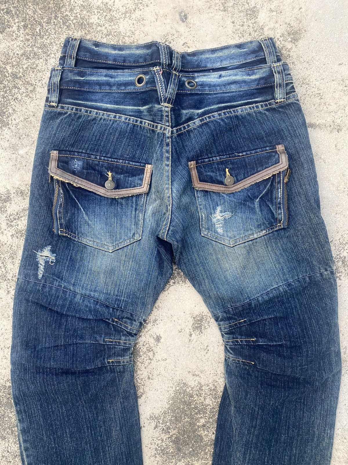 If Six Was Nine × Japanese Brand × PPFM PPFM Double Waist Distressed Zipper Denim Jeans Size US 31 - 14 Thumbnail