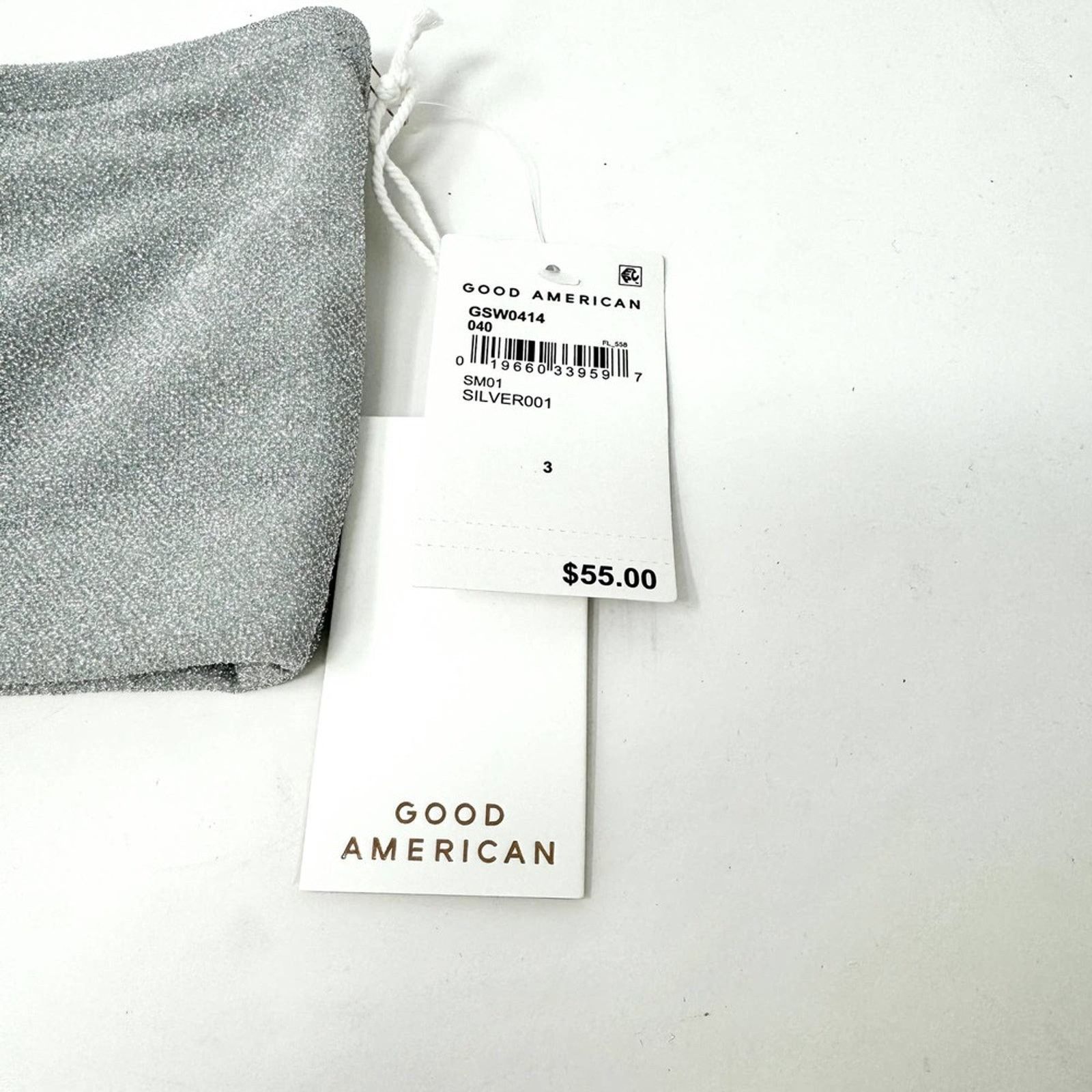 Good American Good American Silver Glittery Sparkle Better Band Top Large Size ONE SIZE - 3 Thumbnail