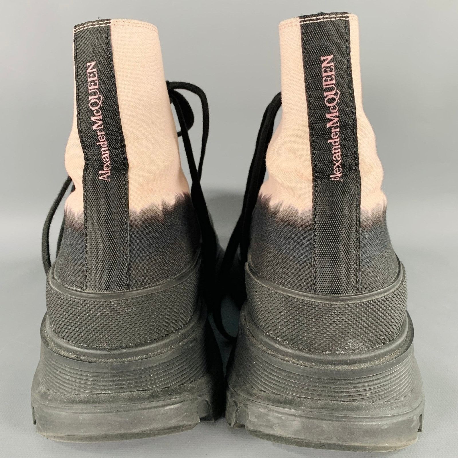 Alexander McQueen Size 9 Black Pink Color Block Mixed Materials Lace-Up Boots Size US 9 / EU 42 - 3 Thumbnail