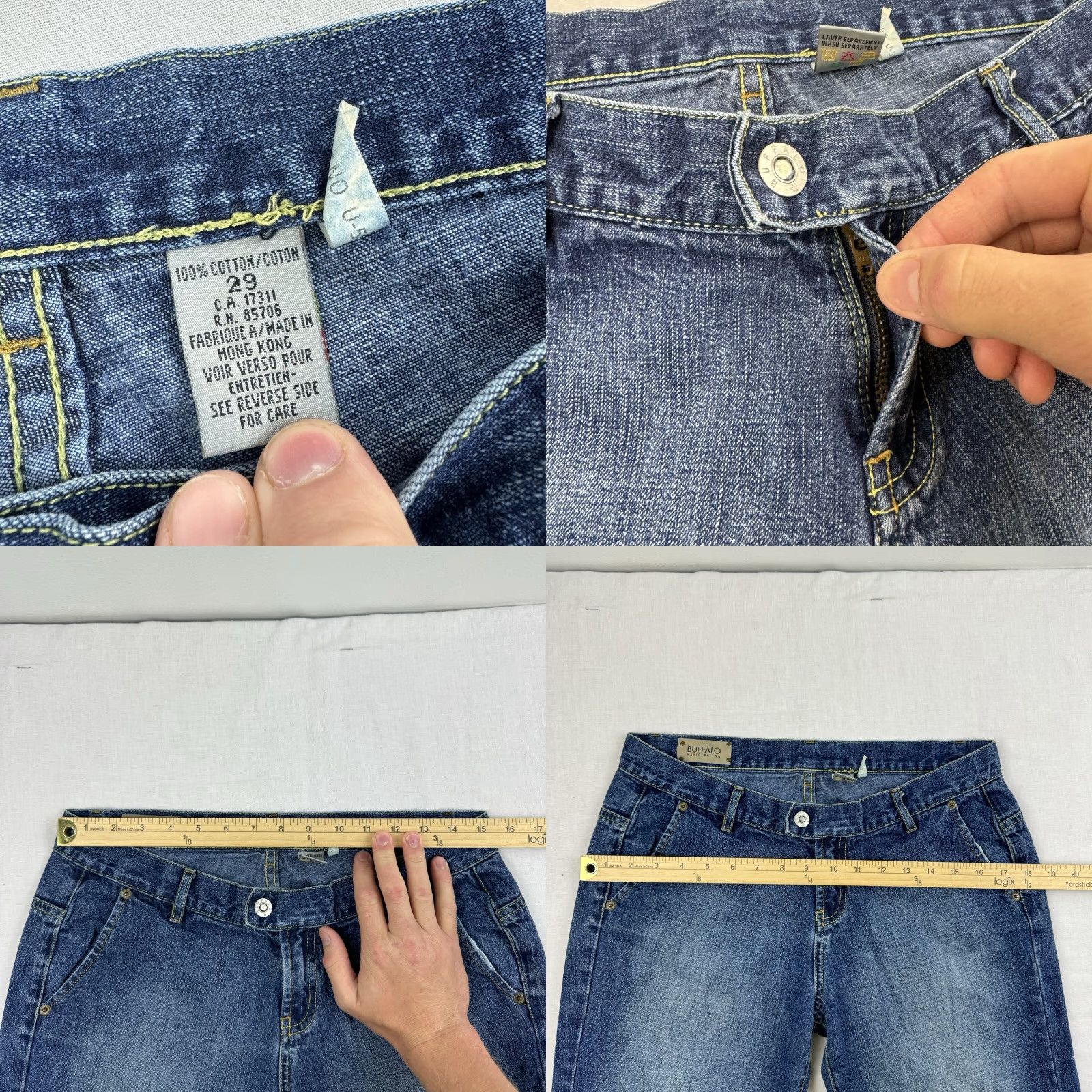 Vintage VINTAGE Buffalo Y2K Jeans Womens 29 Blue Flared Hipster Low Waist 1930i Size 29" - 8 Thumbnail