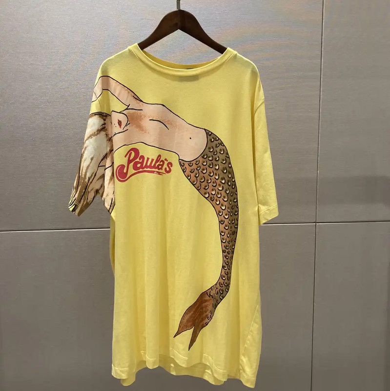 Loewe Loewe Summer Yellow Cotton Graphic T-Shirt 0089 Size XS / US 0-2 / IT 36-38 - 1 Thumbnail