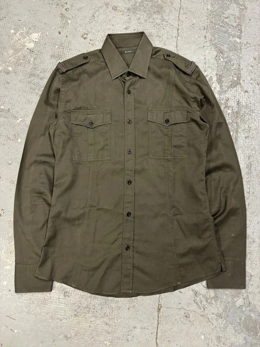 Gucci Gucci Khaki Green Military Shirt Size US M / EU 48-50 / 2 - 5 Thumbnail